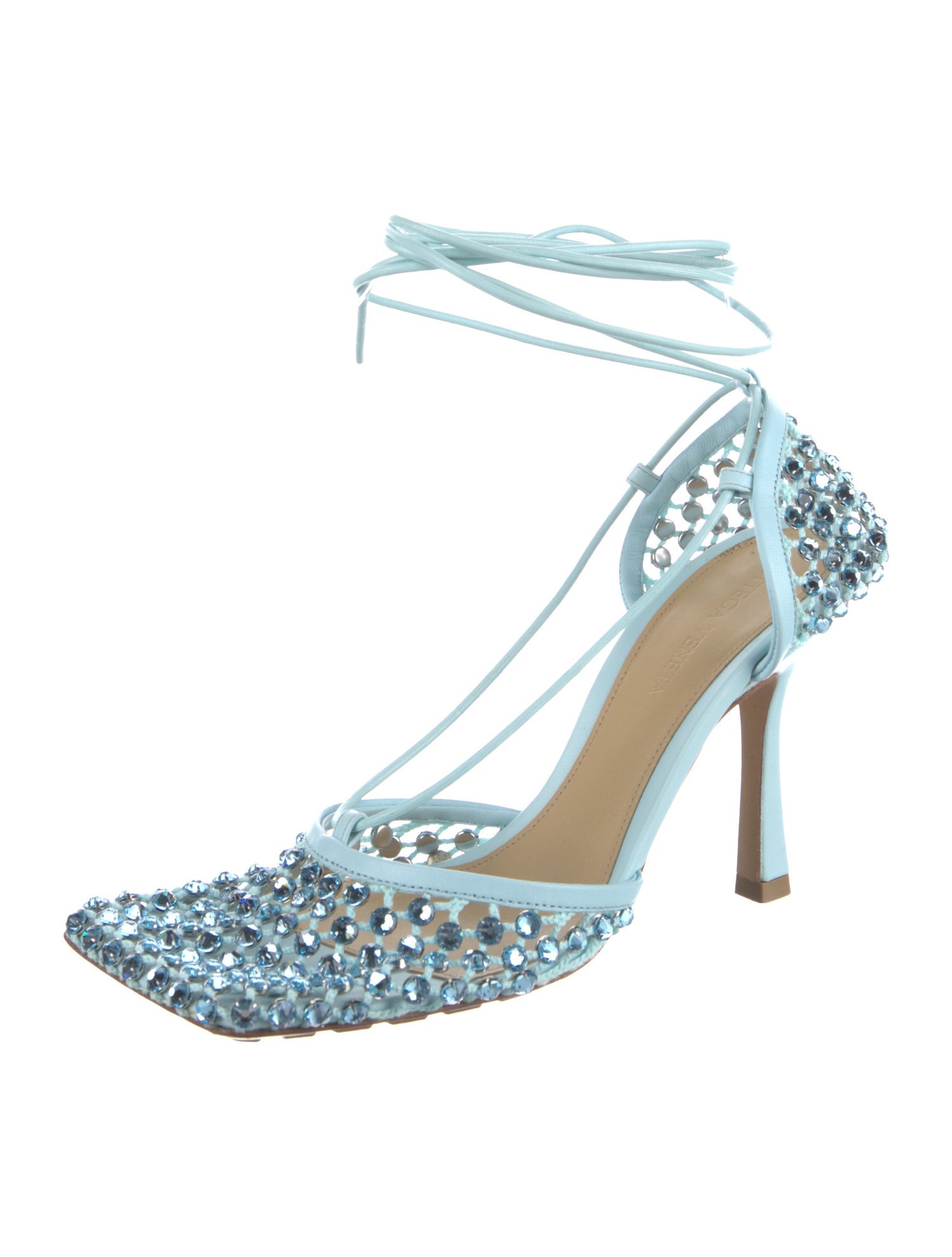 Bottega Veneta Leather Lace Pattern D'Orsay Pumps