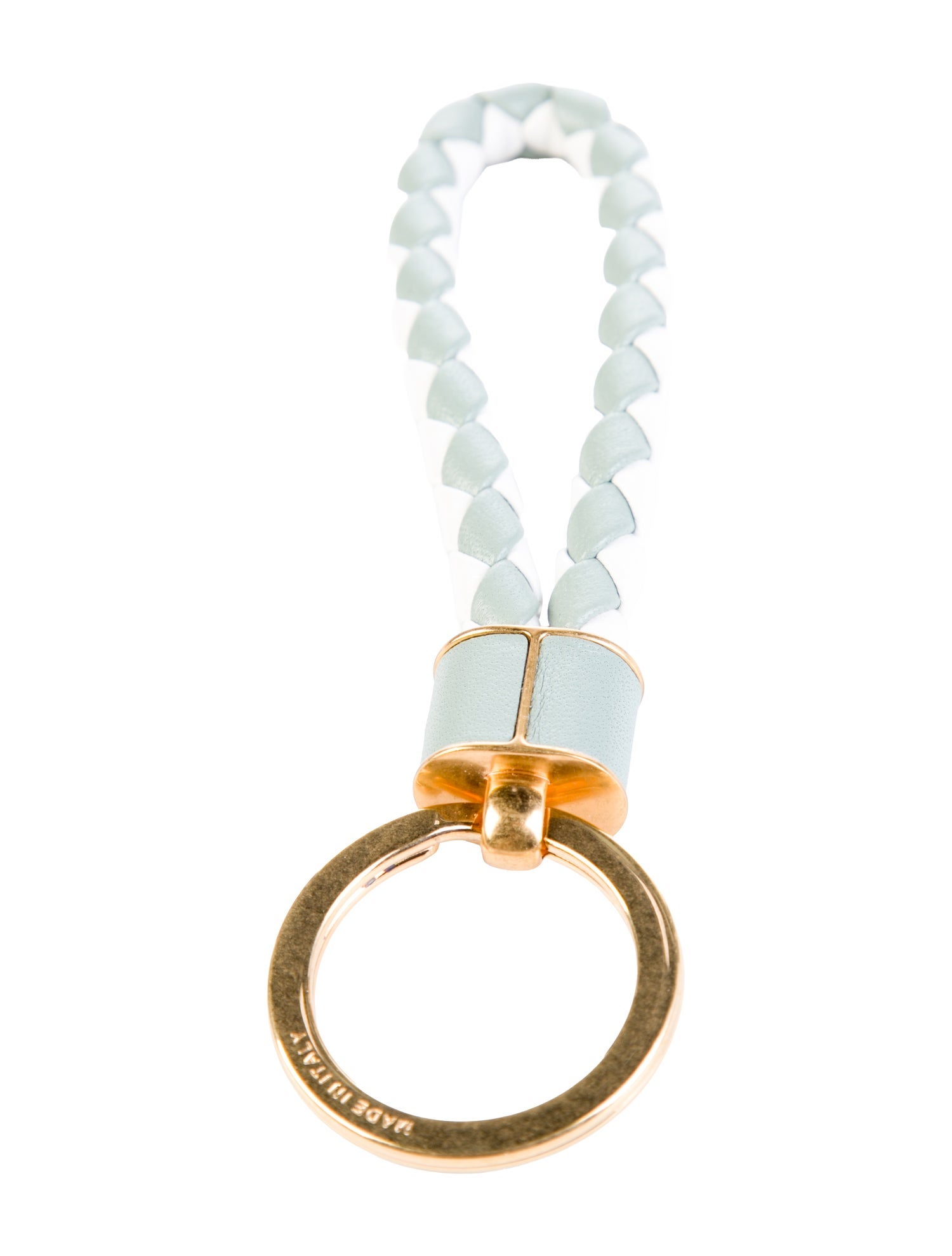 Bottega Veneta Pattern Print Leather Keychain