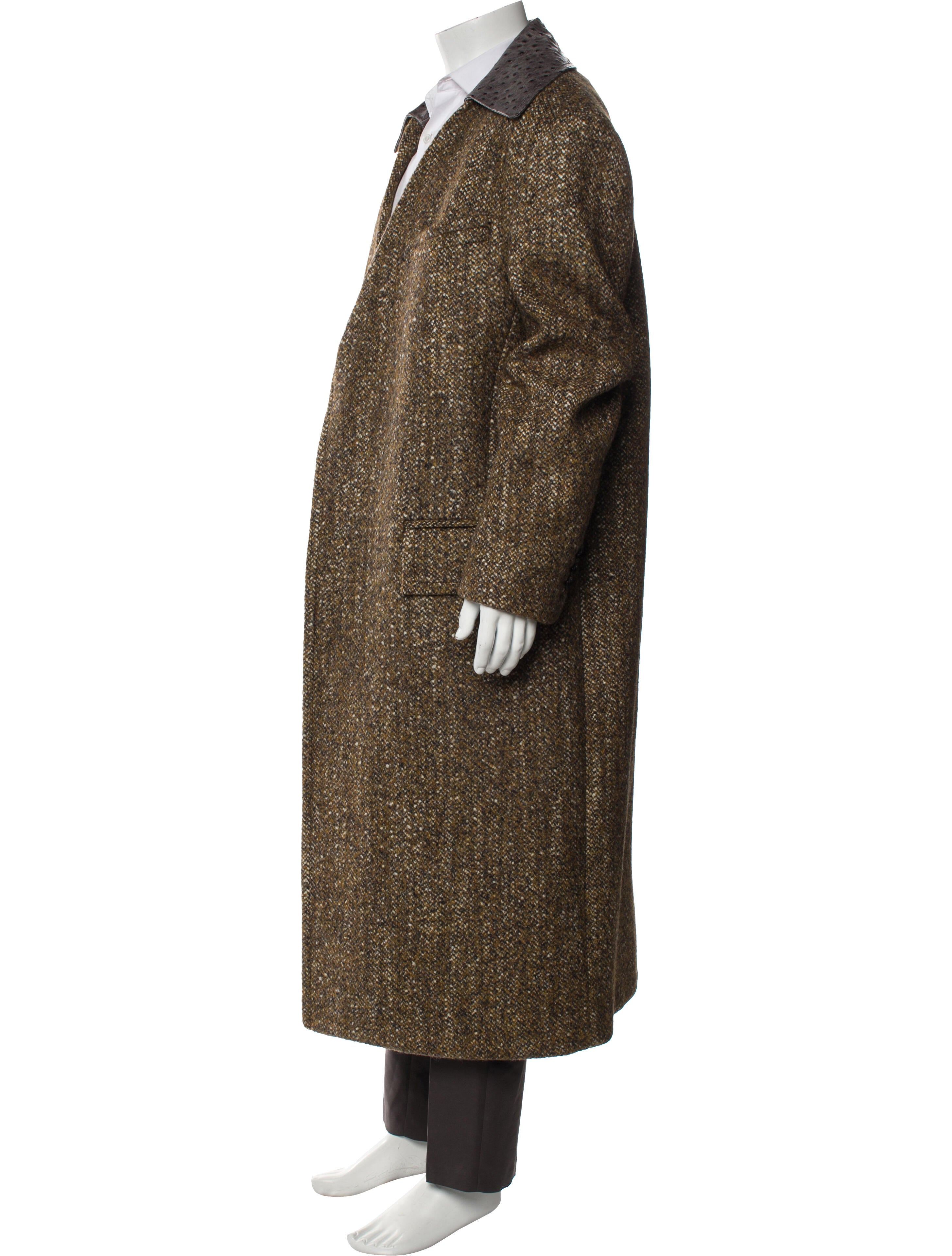 Bottega Veneta Wool Tweed Pattern Overcoat