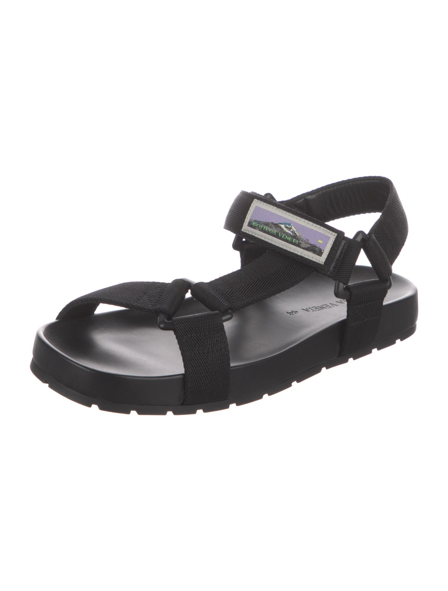 Bottega Veneta Nylon Leather Trim Embellishment Sandals