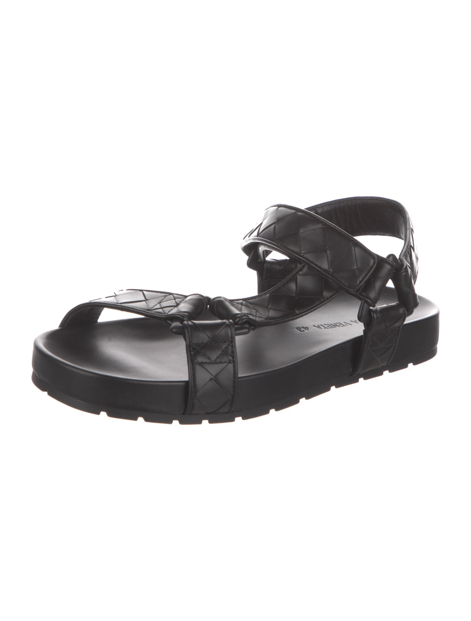 Bottega Veneta Leather Braided Accents Sandals