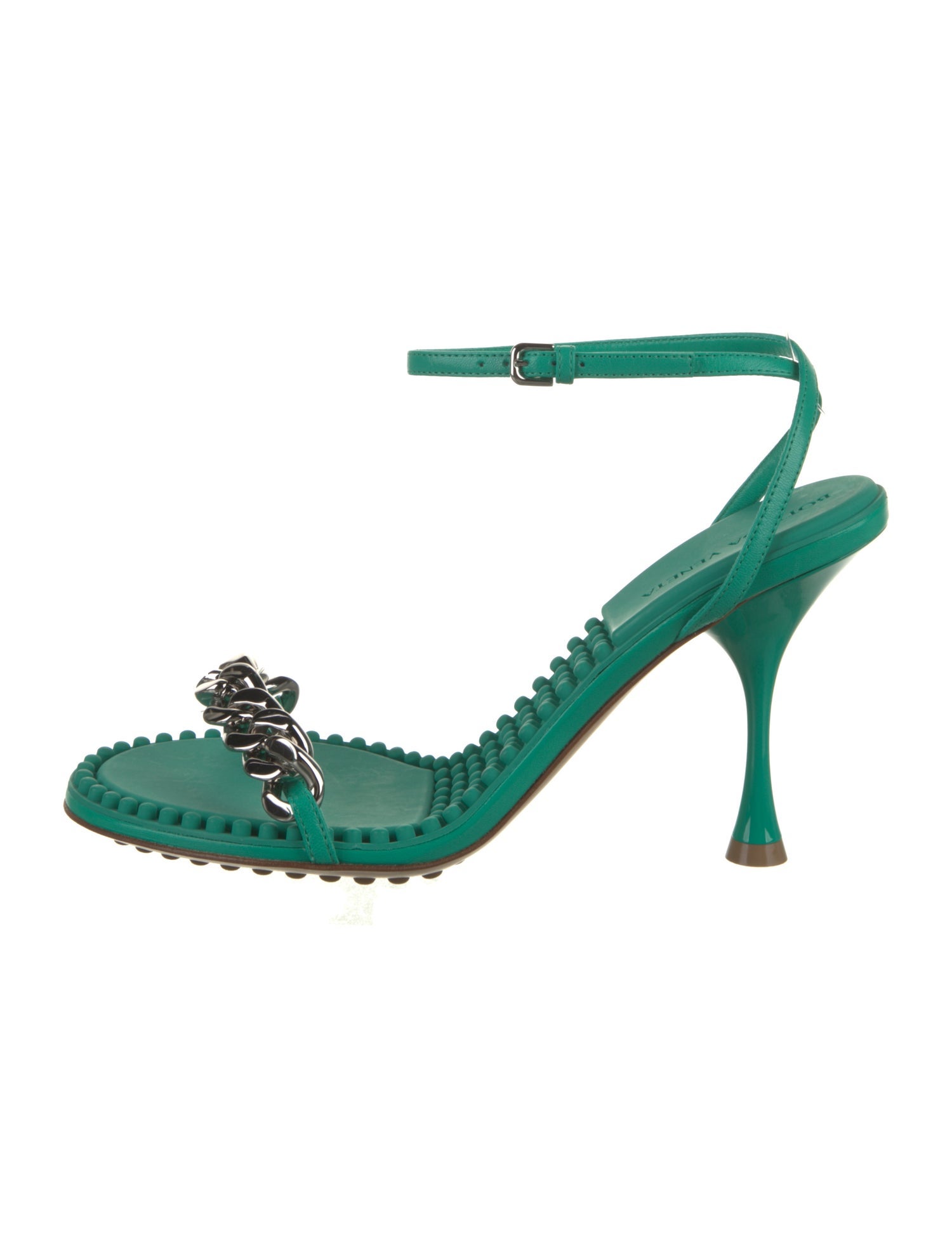 Bottega Veneta Leather Chain-Link Accents Sandals