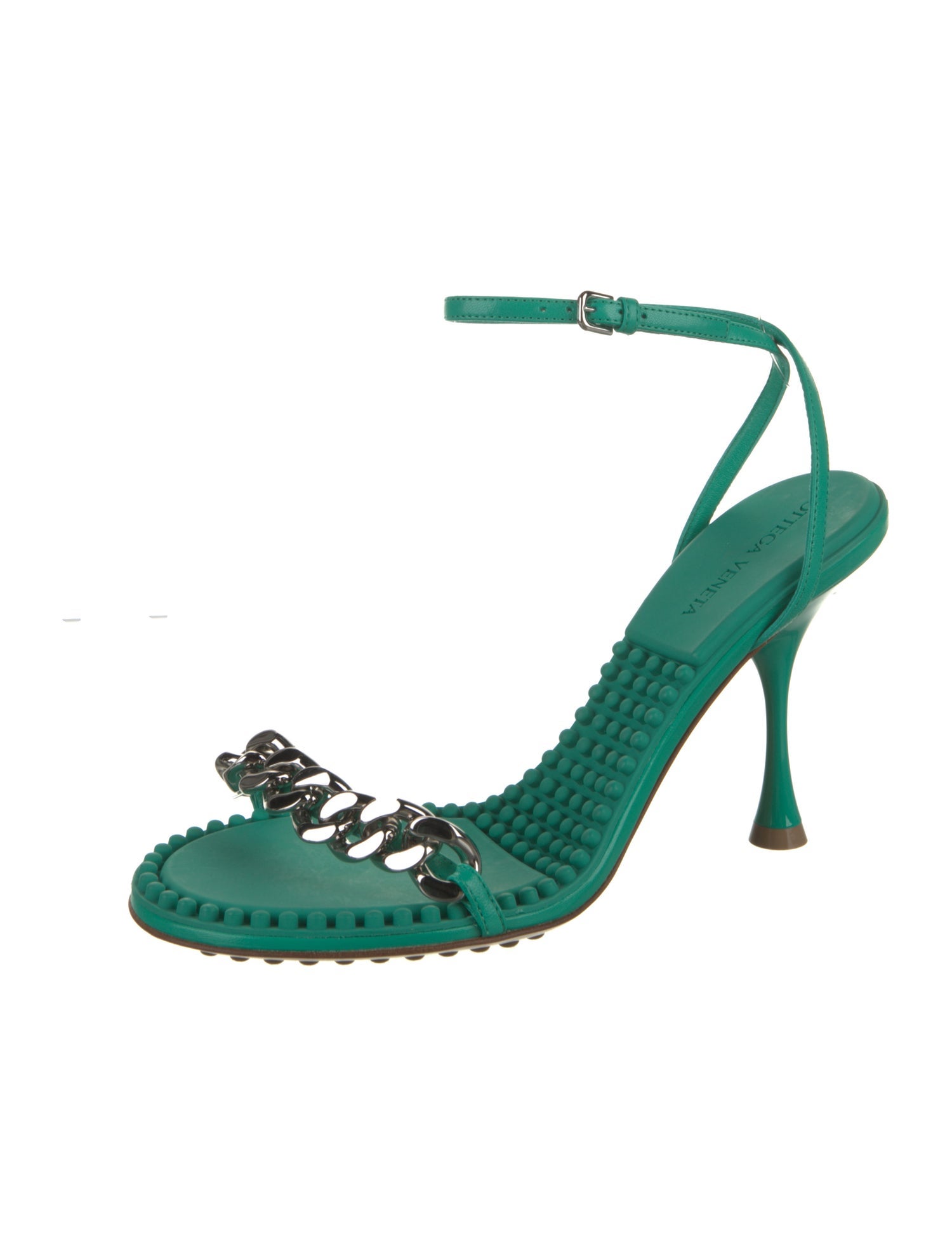 Bottega Veneta Leather Chain-Link Accents Sandals