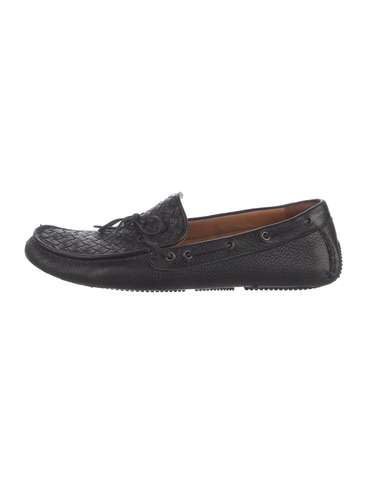 Bottega Veneta Intrecciato Weave Leather Moccasins