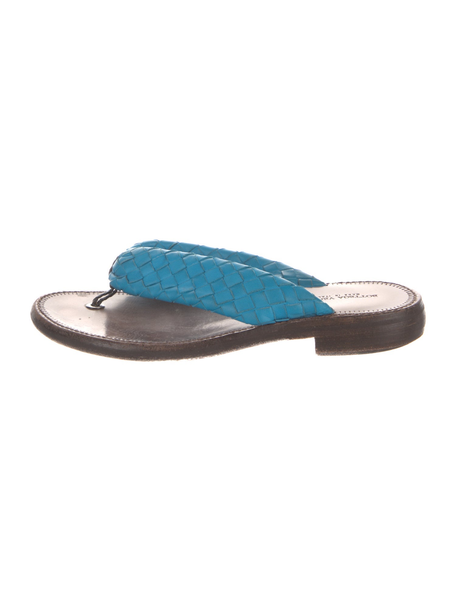 Bottega Veneta Intrecciato Weave Leather Slides