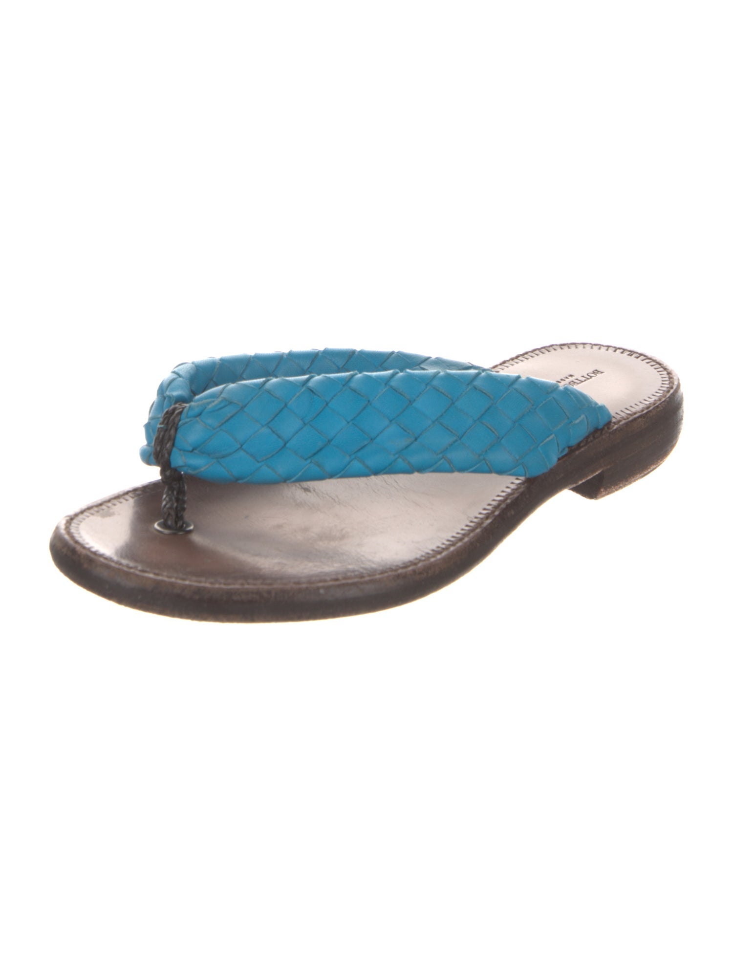 Bottega Veneta Intrecciato Weave Leather Slides