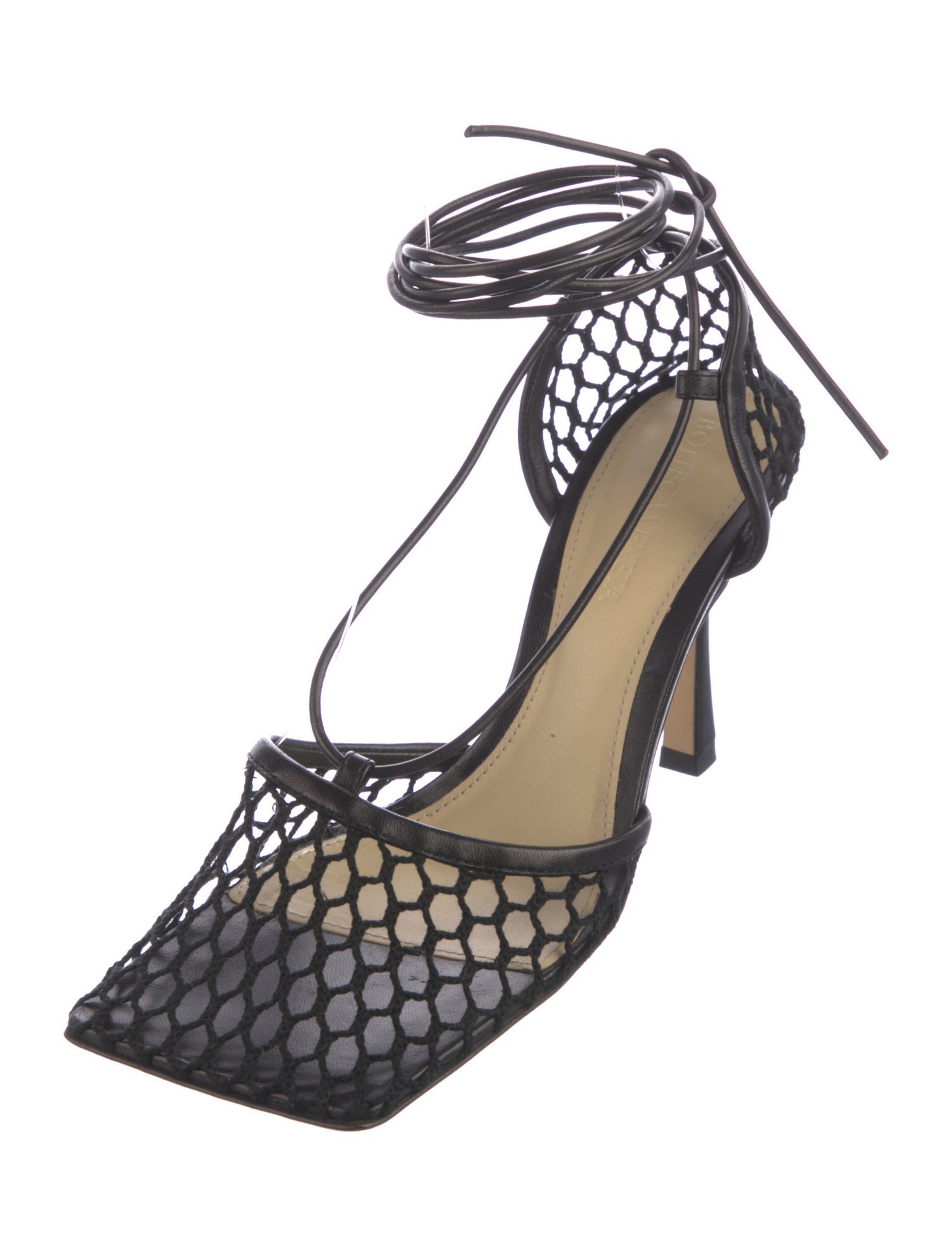 Bottega Veneta Leather Mesh Accents Sandals