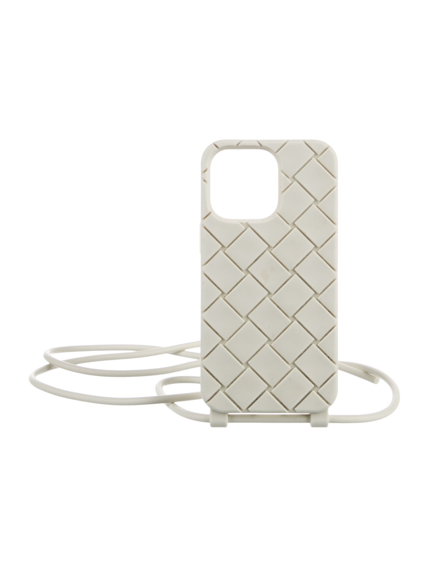 Bottega Veneta Rubber Pattern Print iPhone Case w/ Detachable Strap