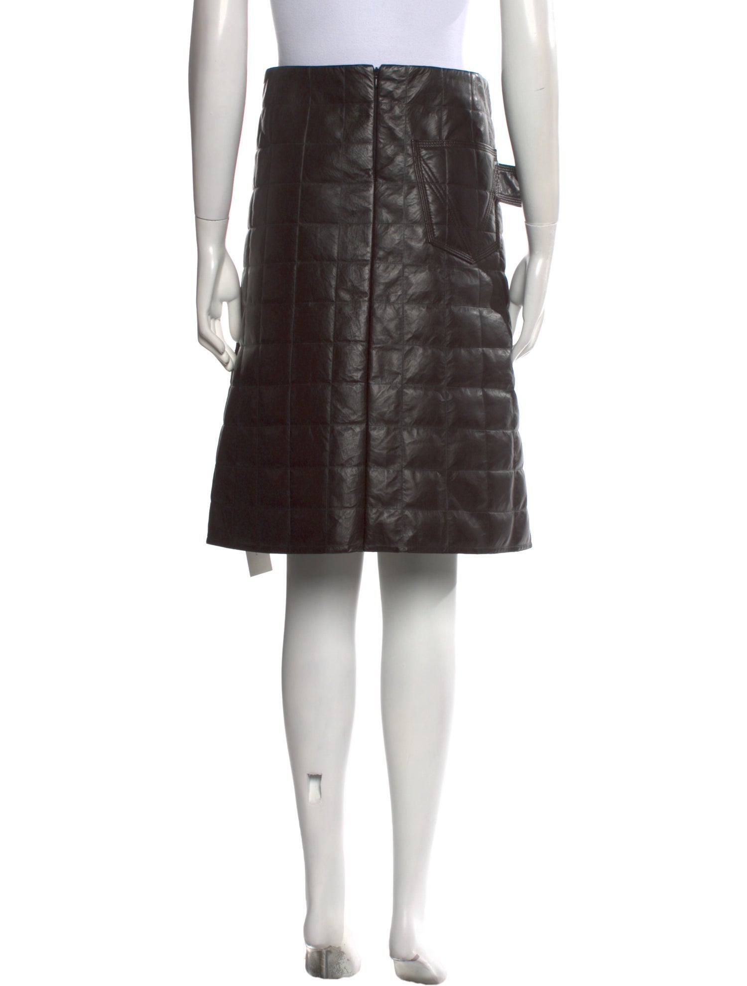 Bottega Veneta Leather Knee-Length Skirt