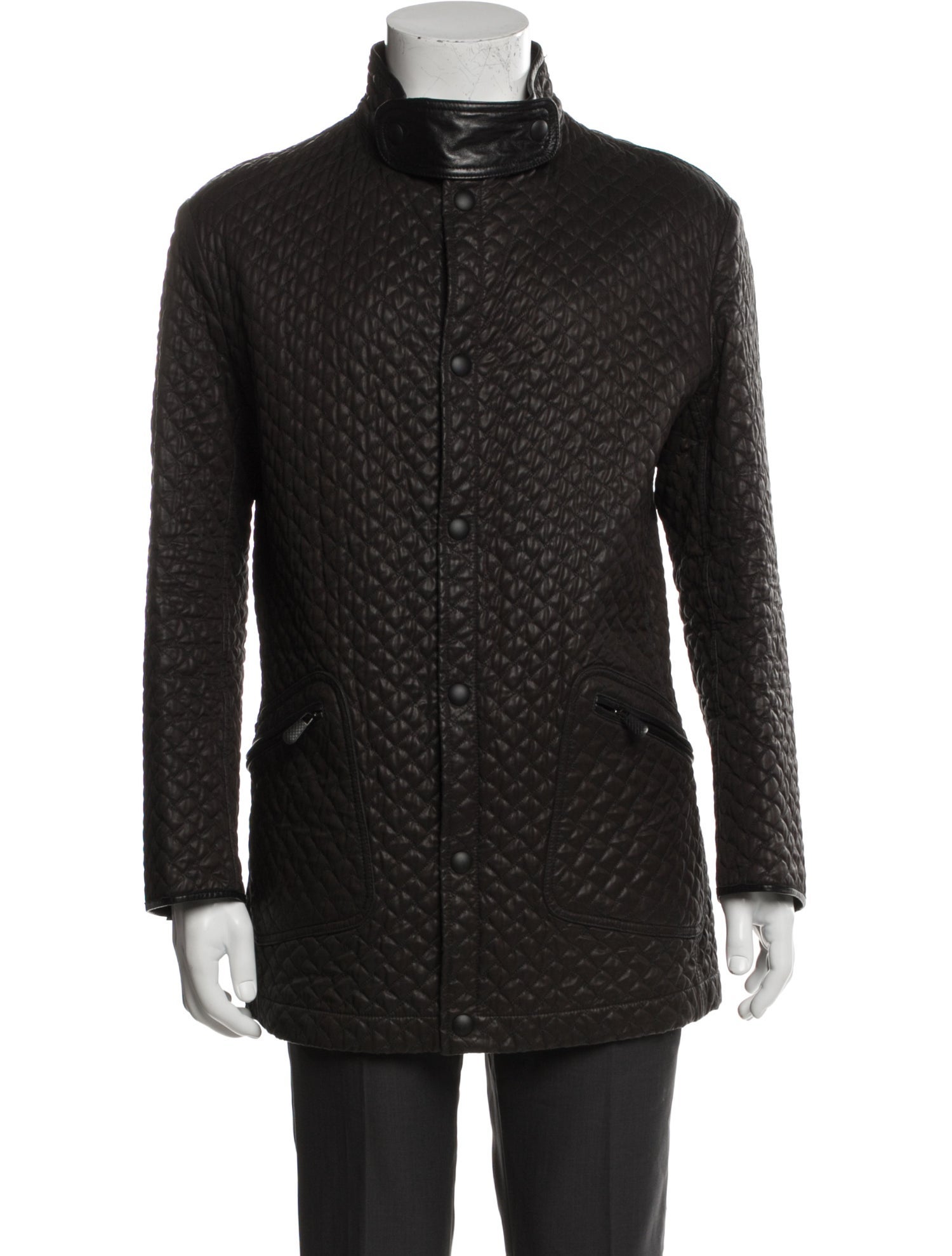 Bottega Veneta Leather Trimmed Quilted Jacket