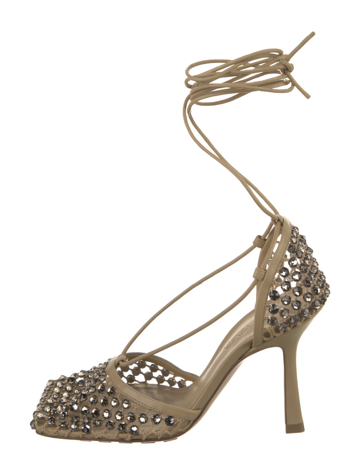 Bottega Veneta Leather Crystal Embellishments Sandals