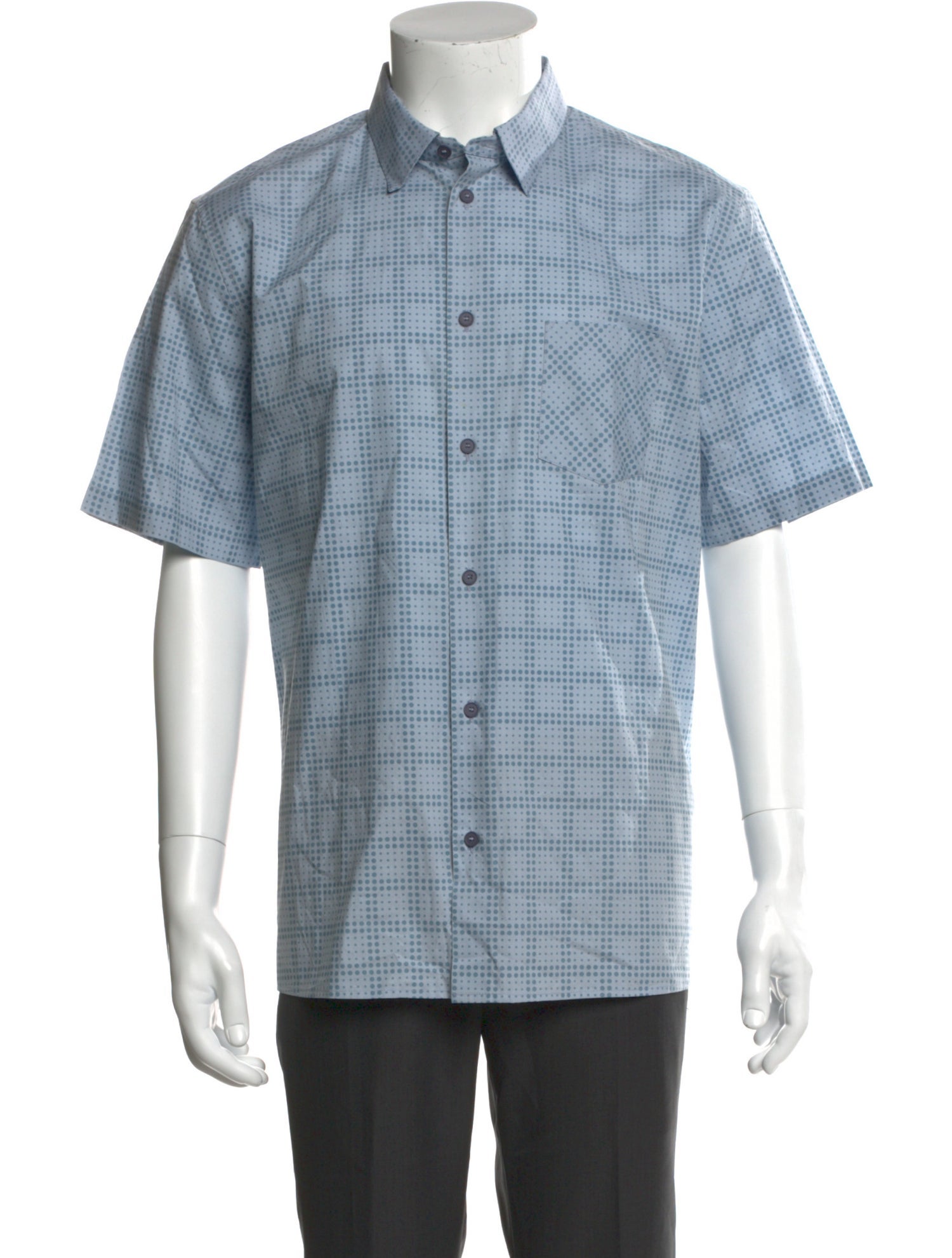 Bottega Veneta Plaid Print Short Sleeve Shirt