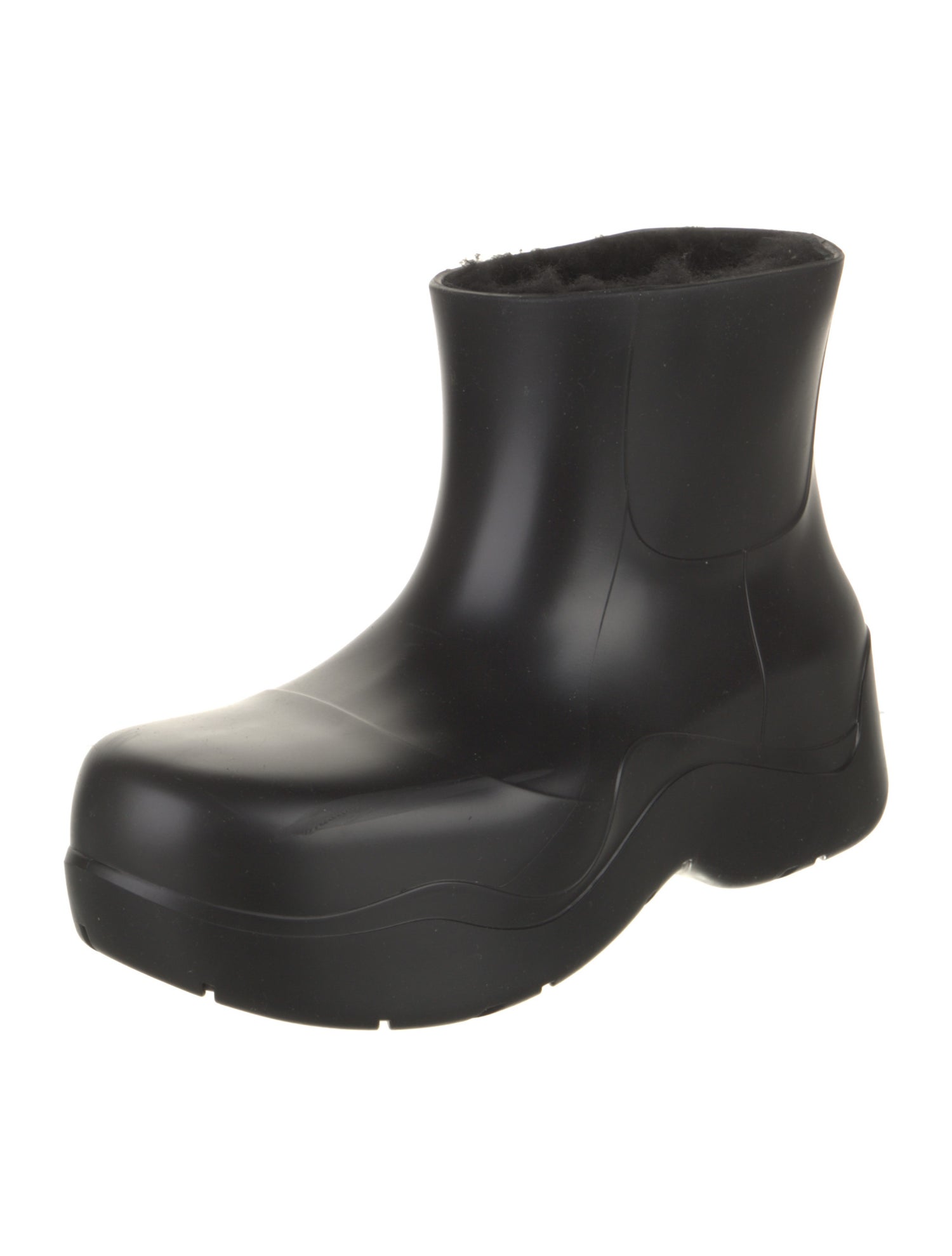 Bottega Veneta Rubber Fur Trim Rain Boots