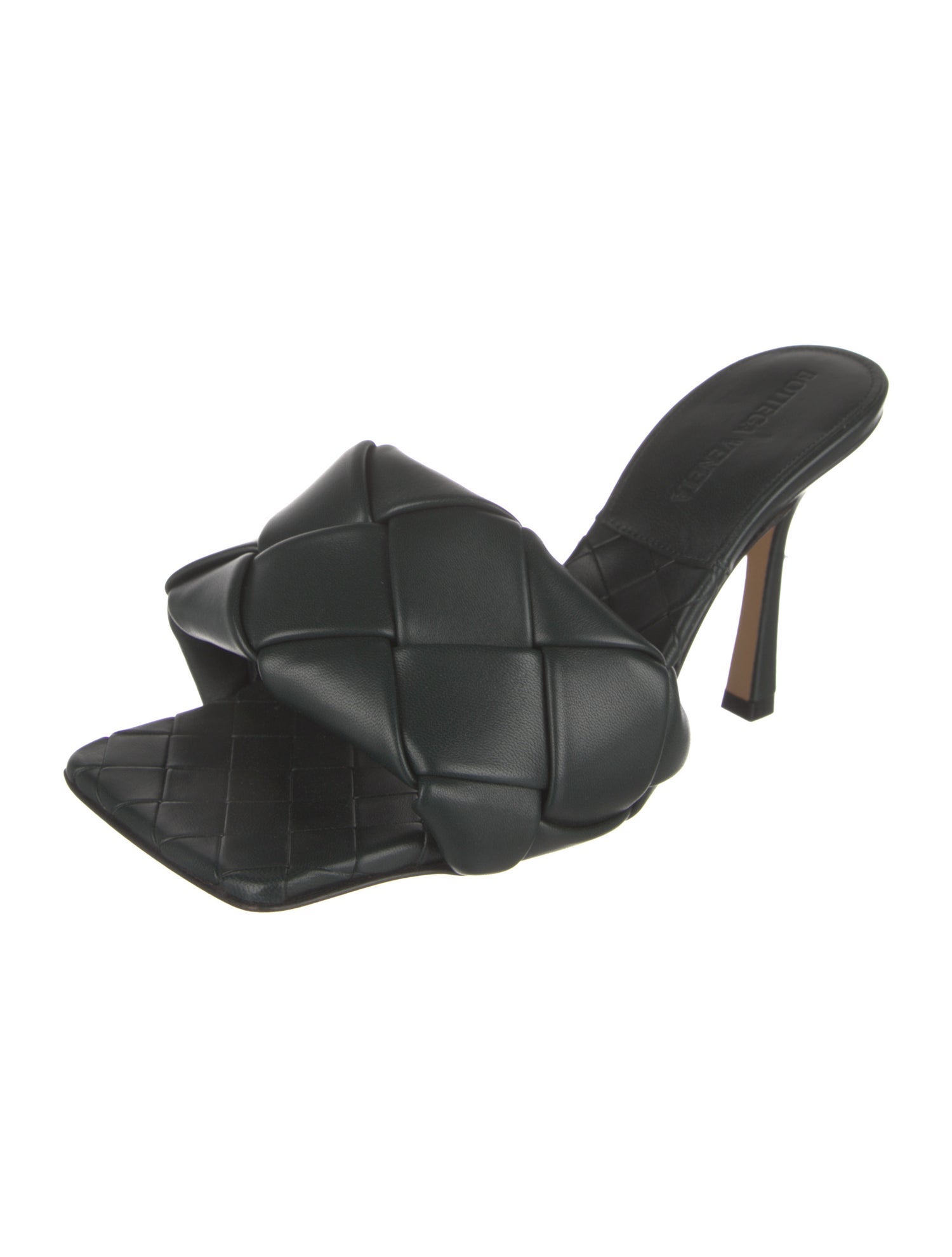 Bottega Veneta Leather Braided Accents Slides