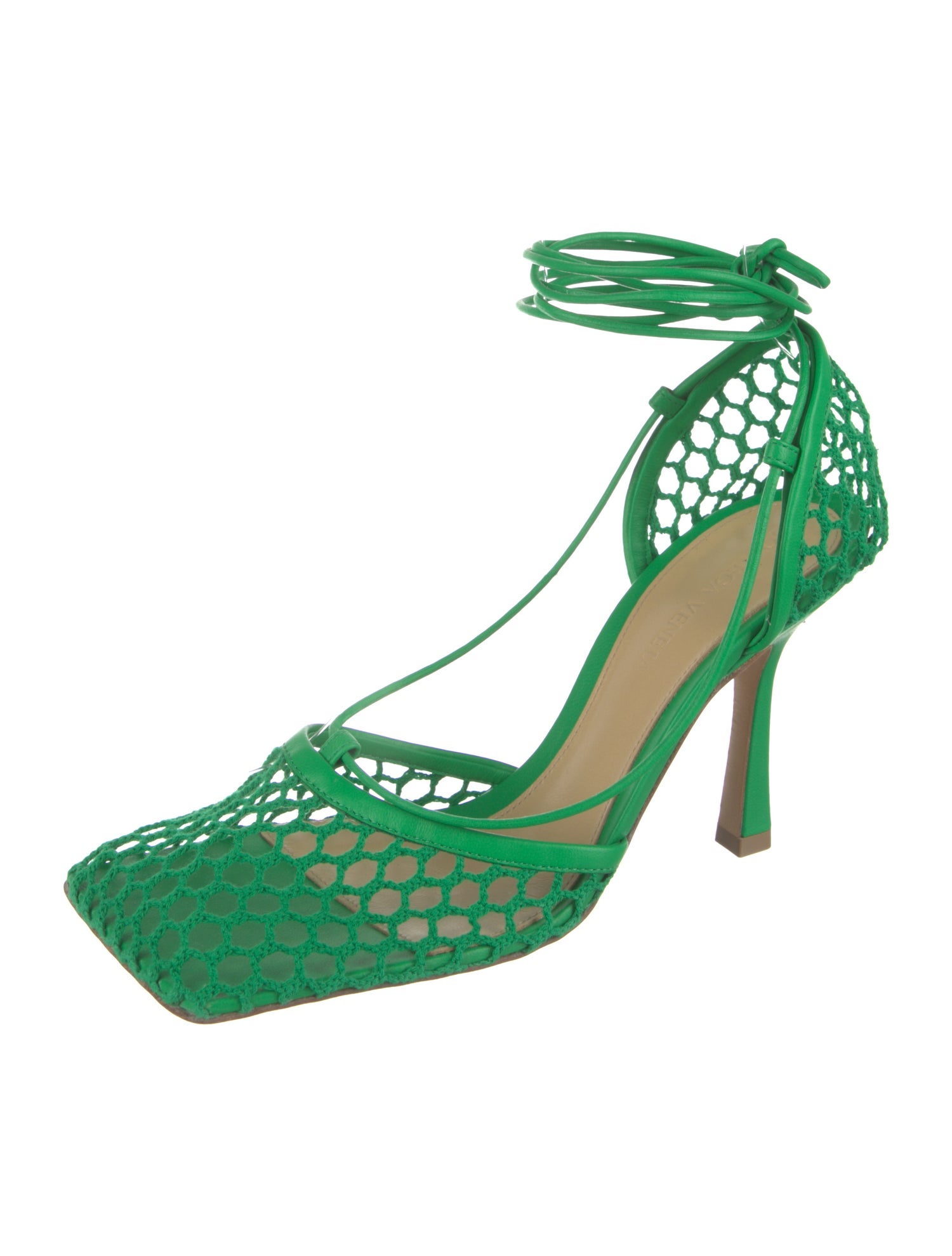 Bottega Veneta Mesh Leather Trim Embellishment D'Orsay Pumps