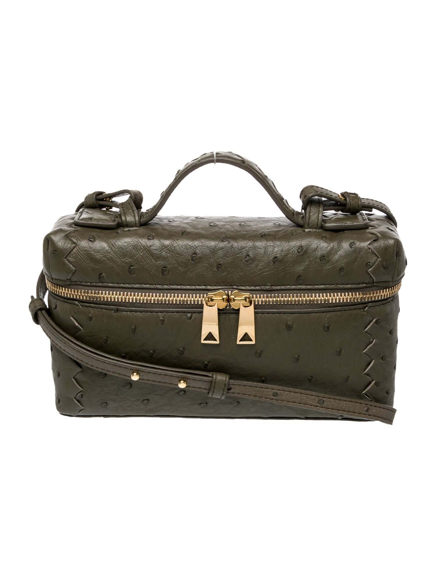 Bottega Veneta Ostrich Bang Bang - Green Crossbody Bags, Handbags