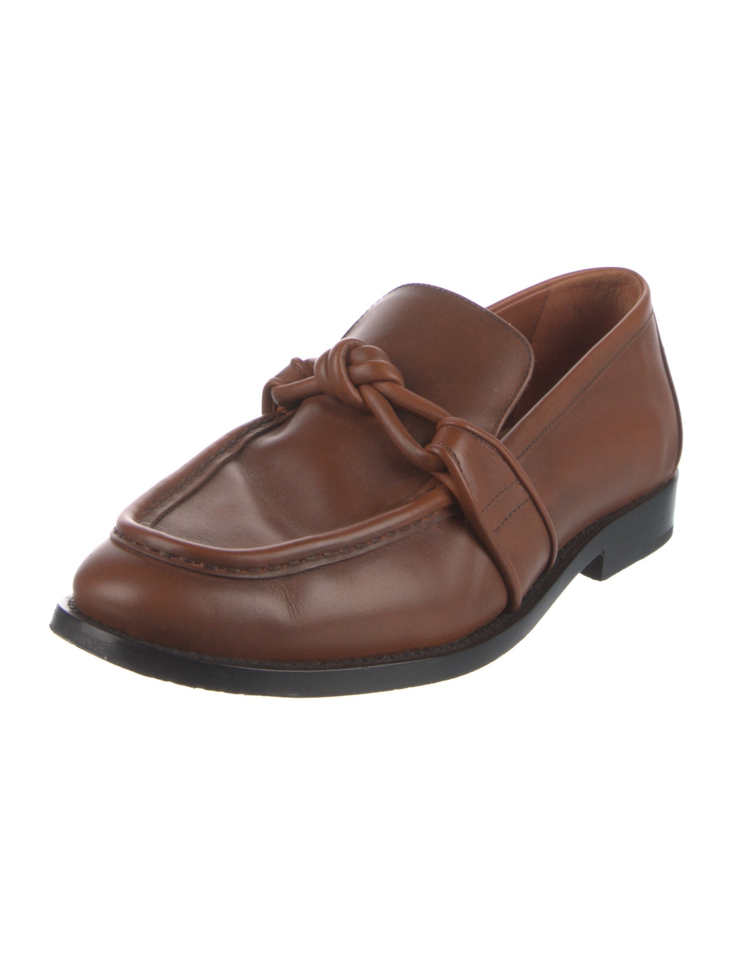 Bottega Veneta Leather Tassel Accents Loafers