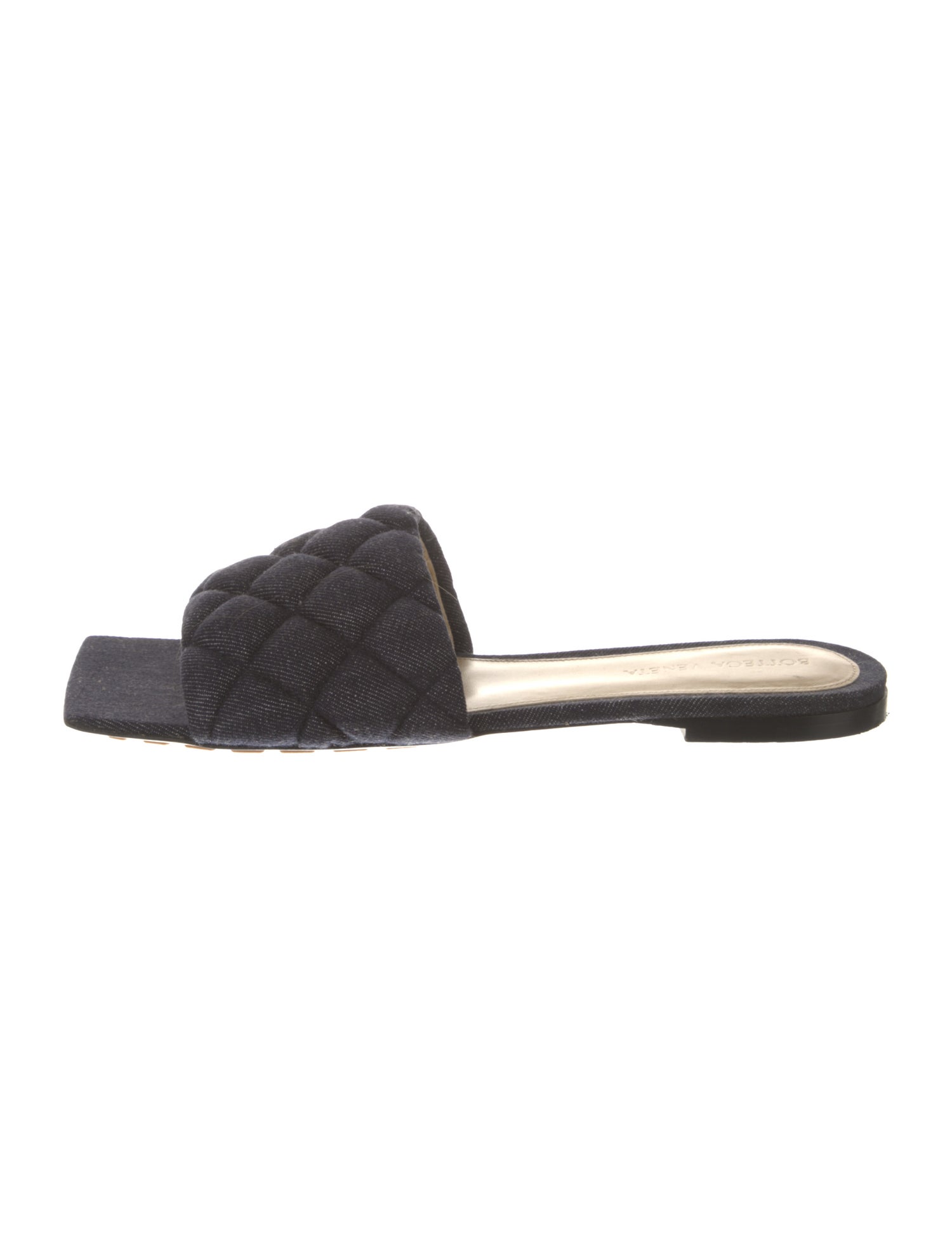 Bottega Veneta Intrecciato Weave Denim Slides