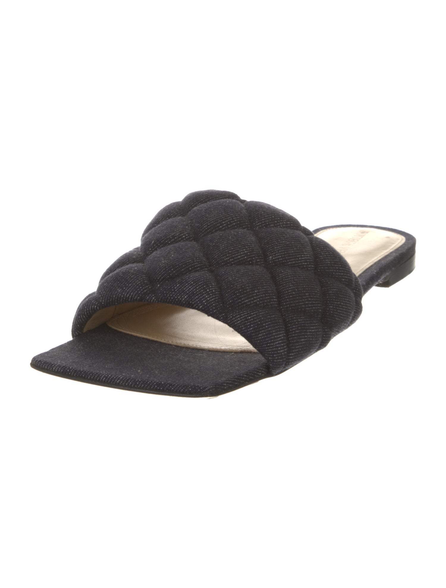 Bottega Veneta Intrecciato Weave Denim Slides