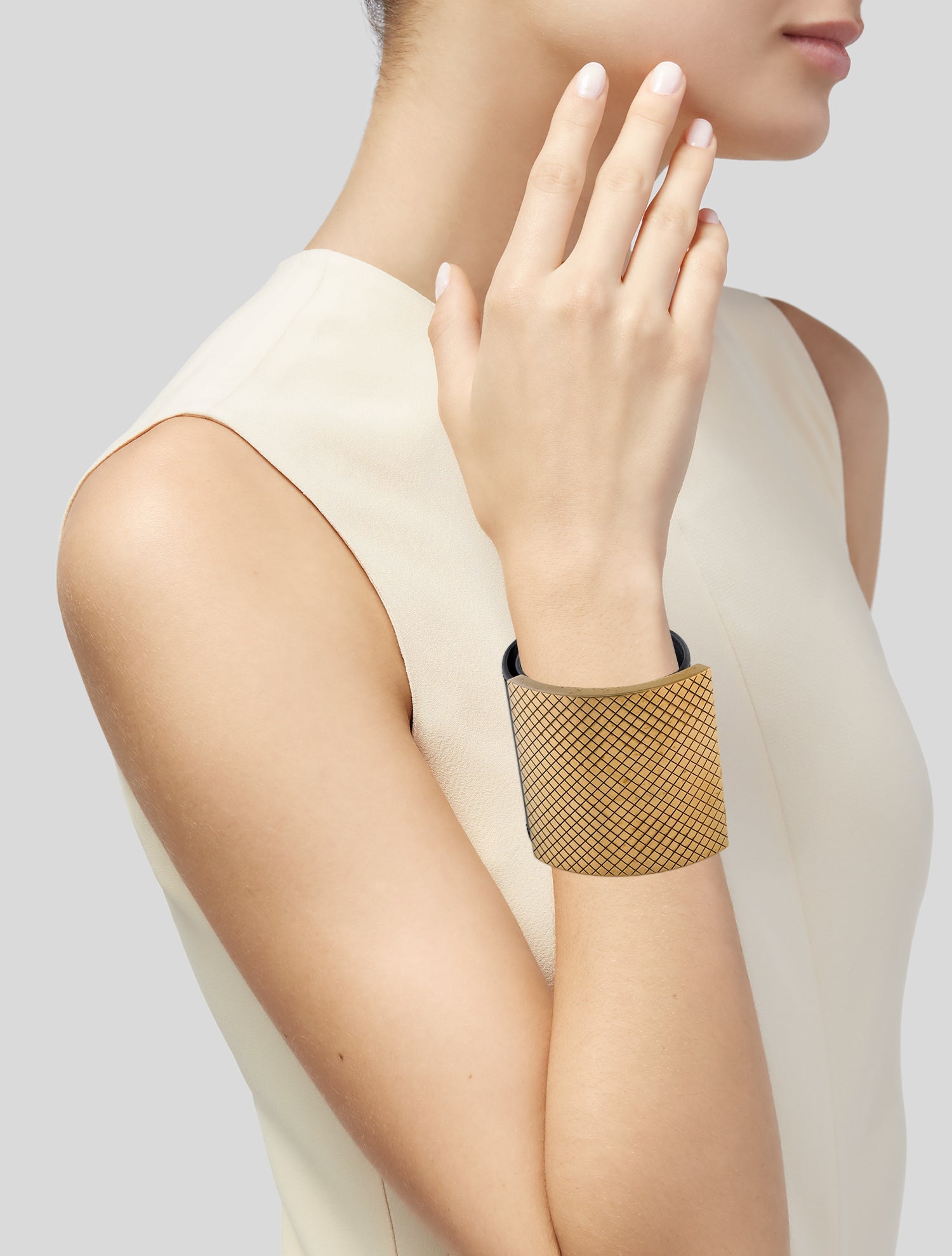 Bottega Veneta Leather Wide Cuff Bracelet