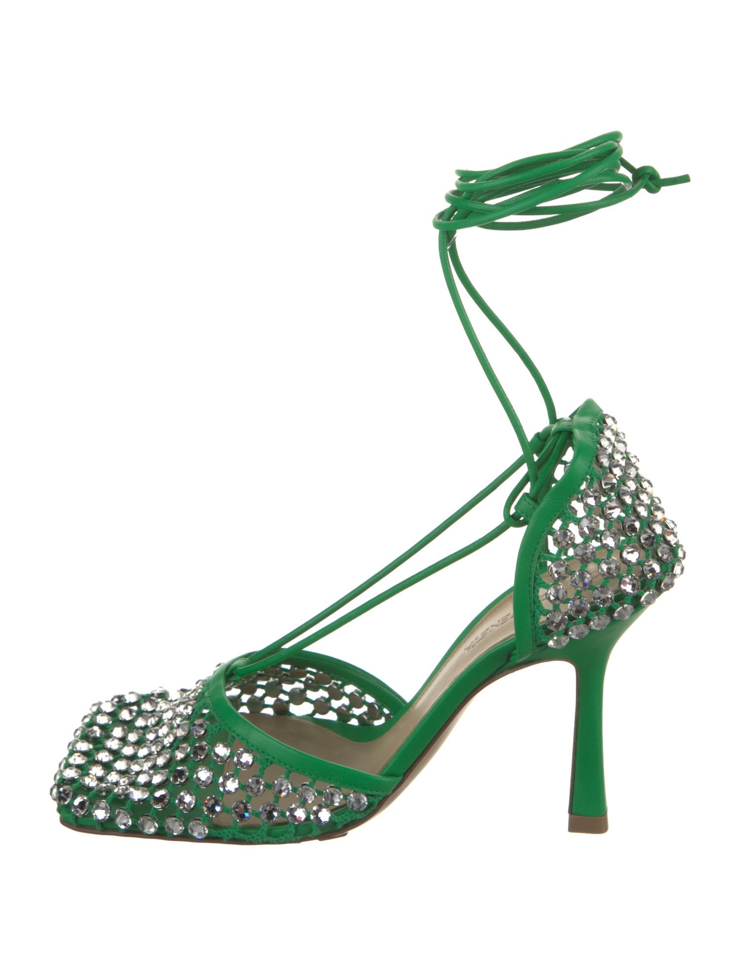 Bottega Veneta Leather Crystal Embellishments Sandals