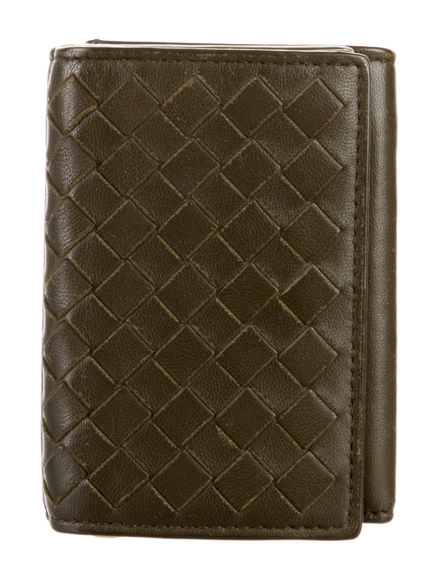 Bottega Veneta Intrecciato Weave Leather Compact Wallet