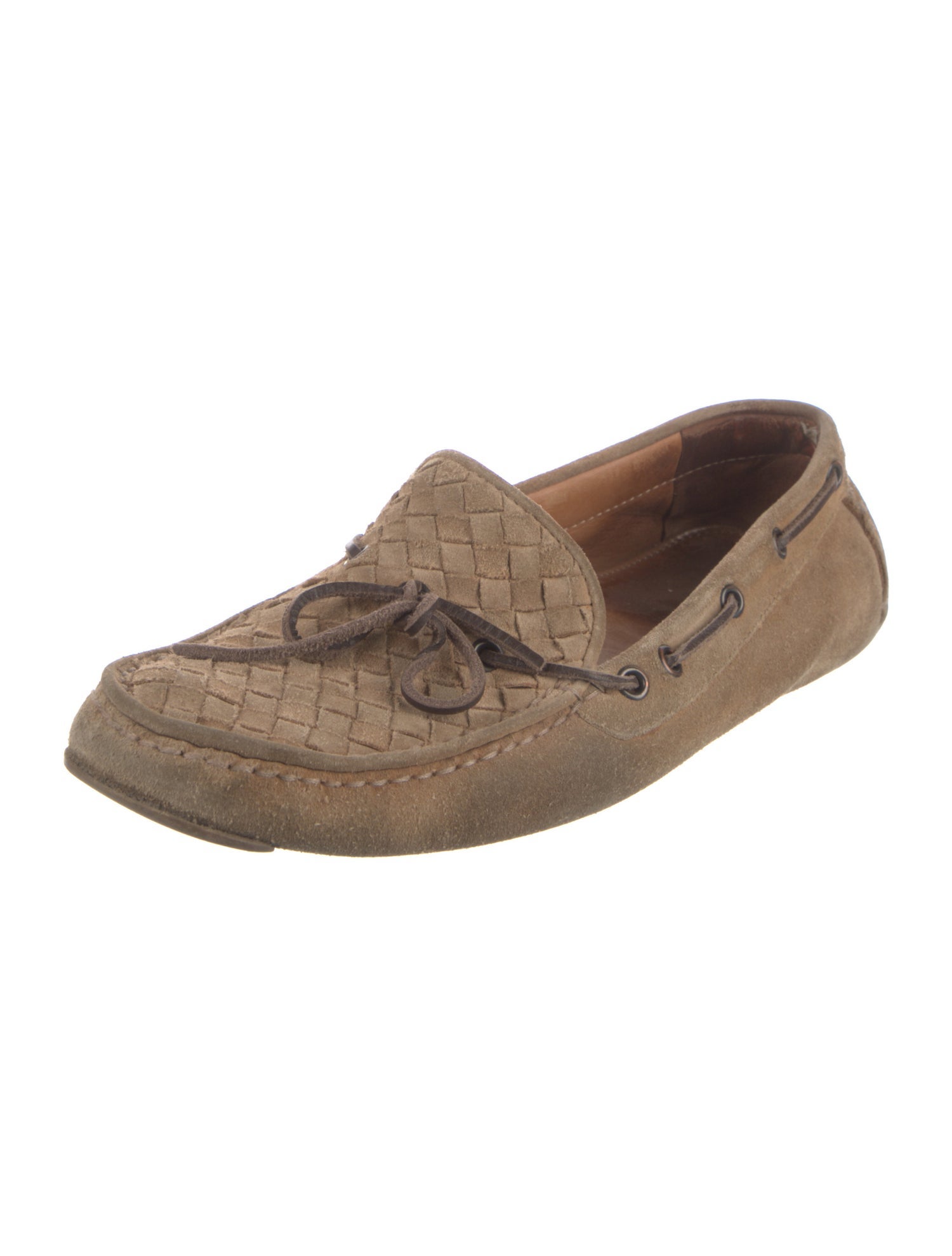 Bottega Veneta Intrecciato Weave Suede Drivers