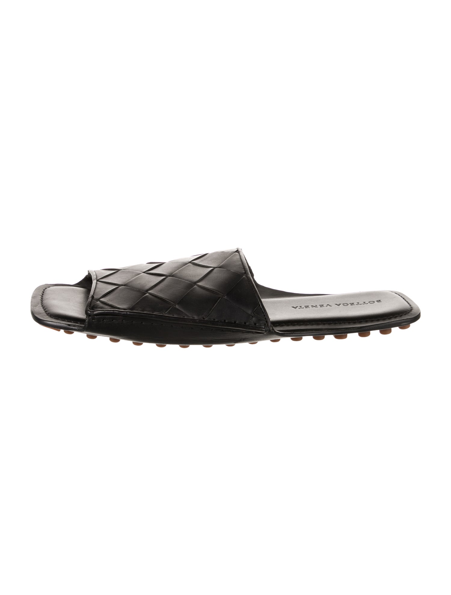 Bottega Veneta Intrecciato Weave Leather Slides