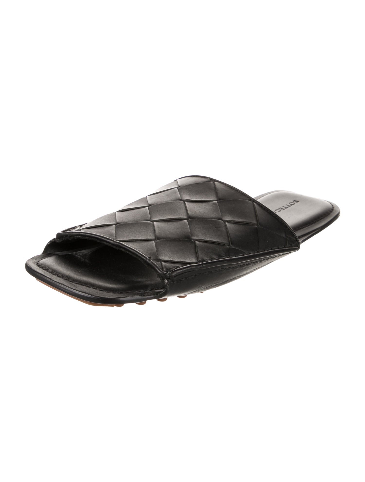 Bottega Veneta Intrecciato Weave Leather Slides