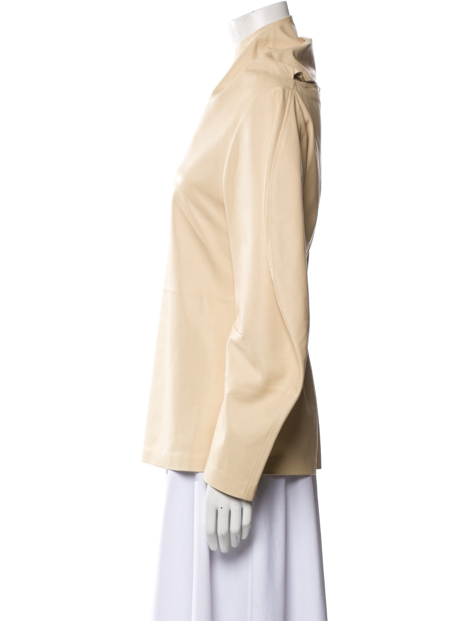 Bottega Veneta Leather Mock Neck Sweatshirt