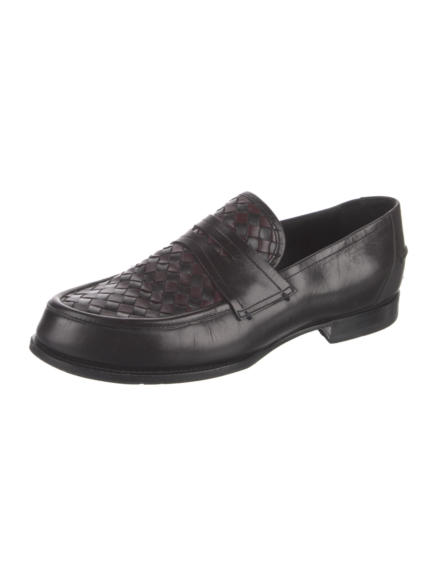 Bottega Veneta Intrecciato Weave Leather Dress Loafers