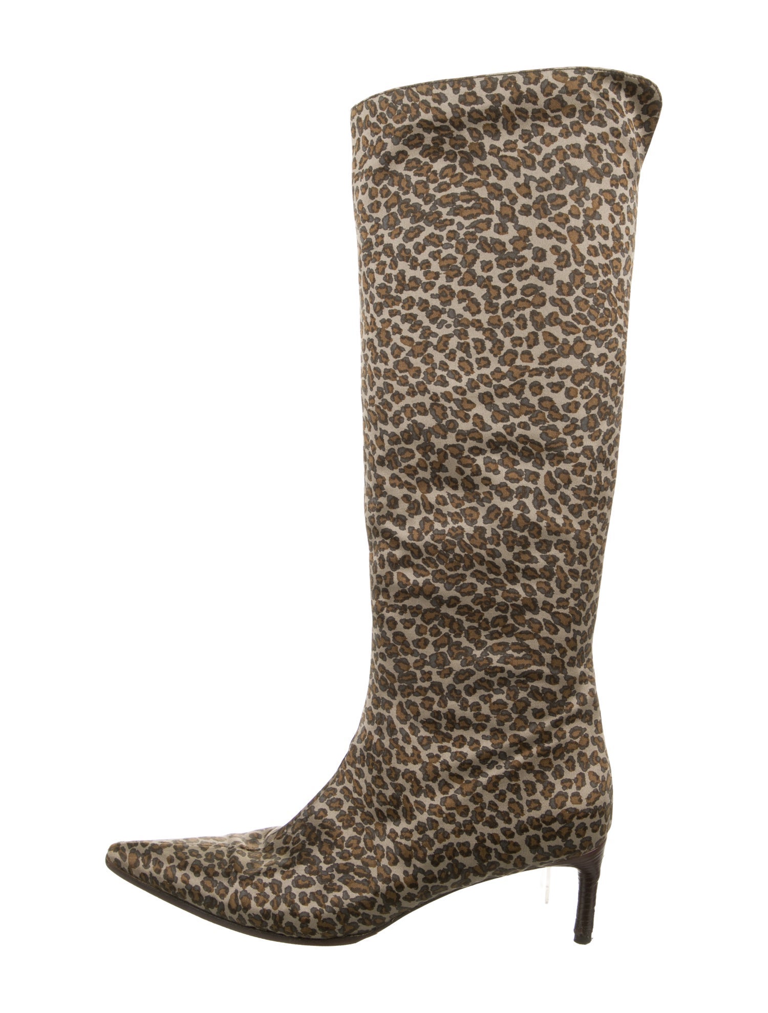 Bottega Veneta Satin Animal Print Riding Boots