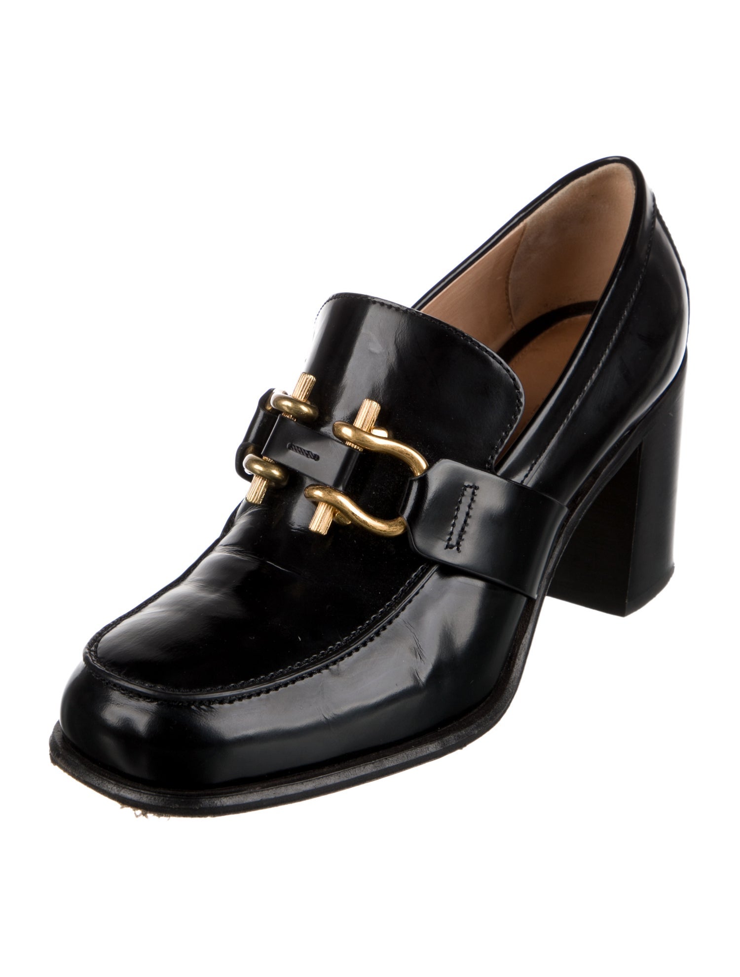 Bottega Veneta Horsebit Accent Patent Leather Pumps