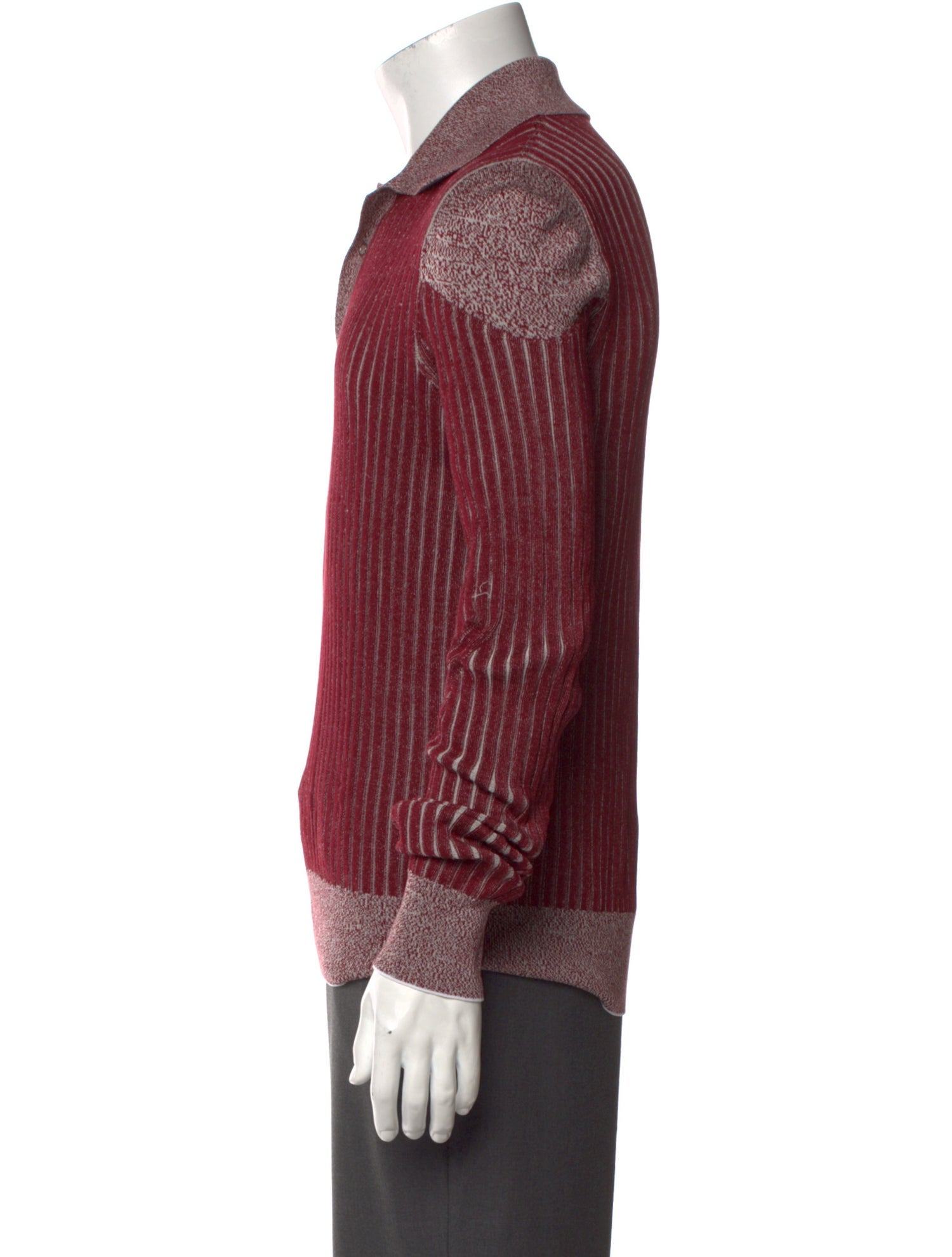 Bottega Veneta Striped Collar Polo Shirt