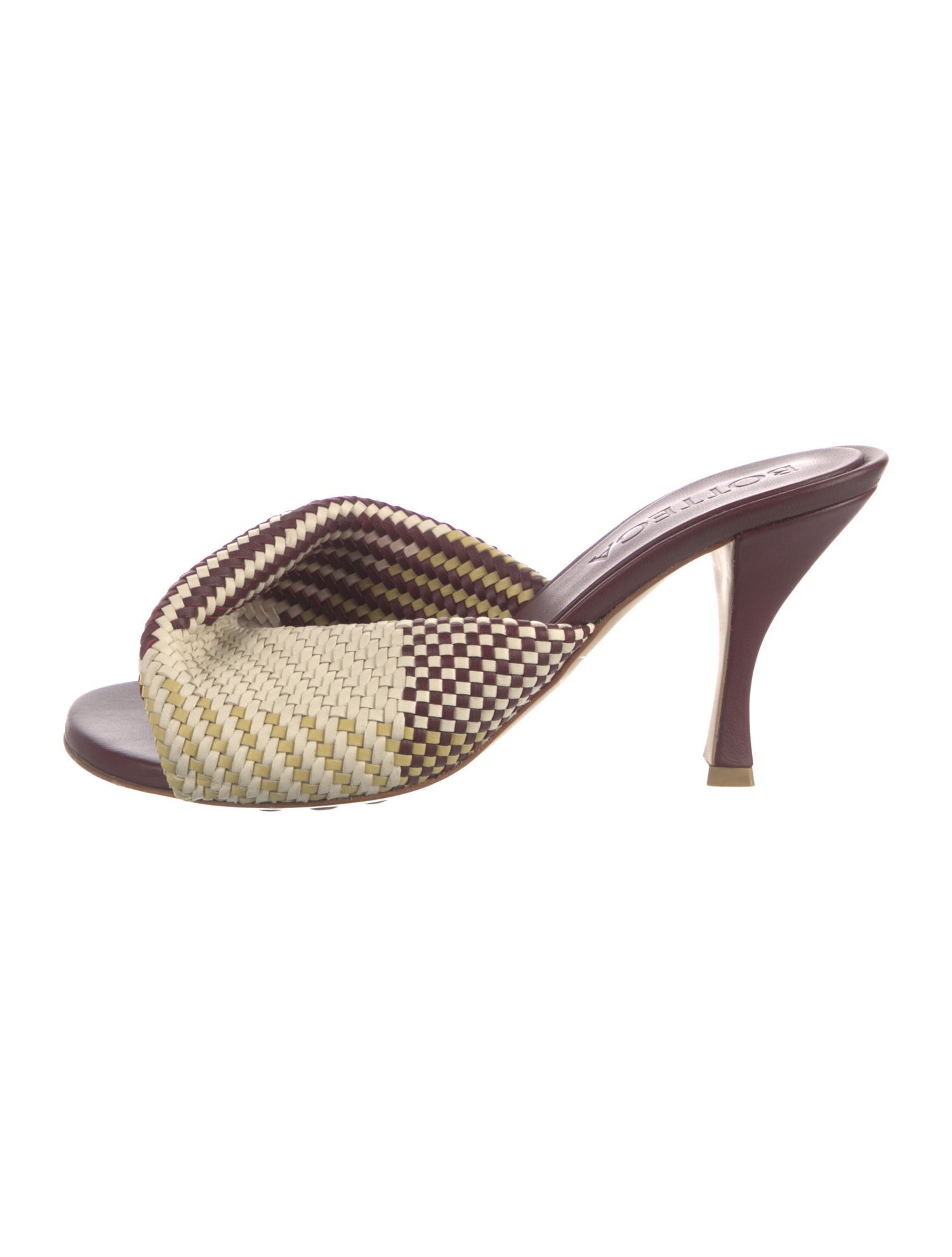 Bottega Veneta Leather Striped Slides