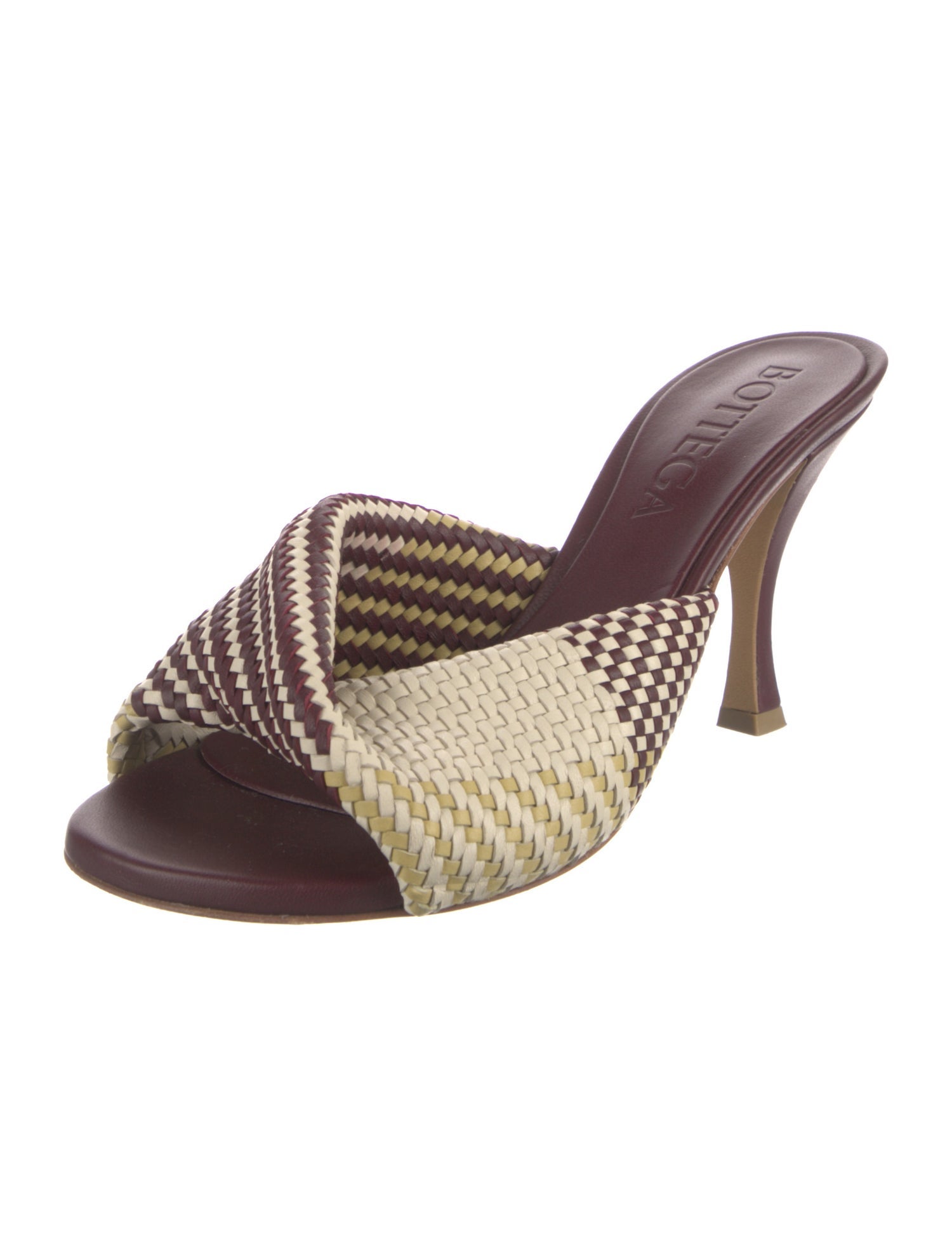 Bottega Veneta Leather Striped Slides