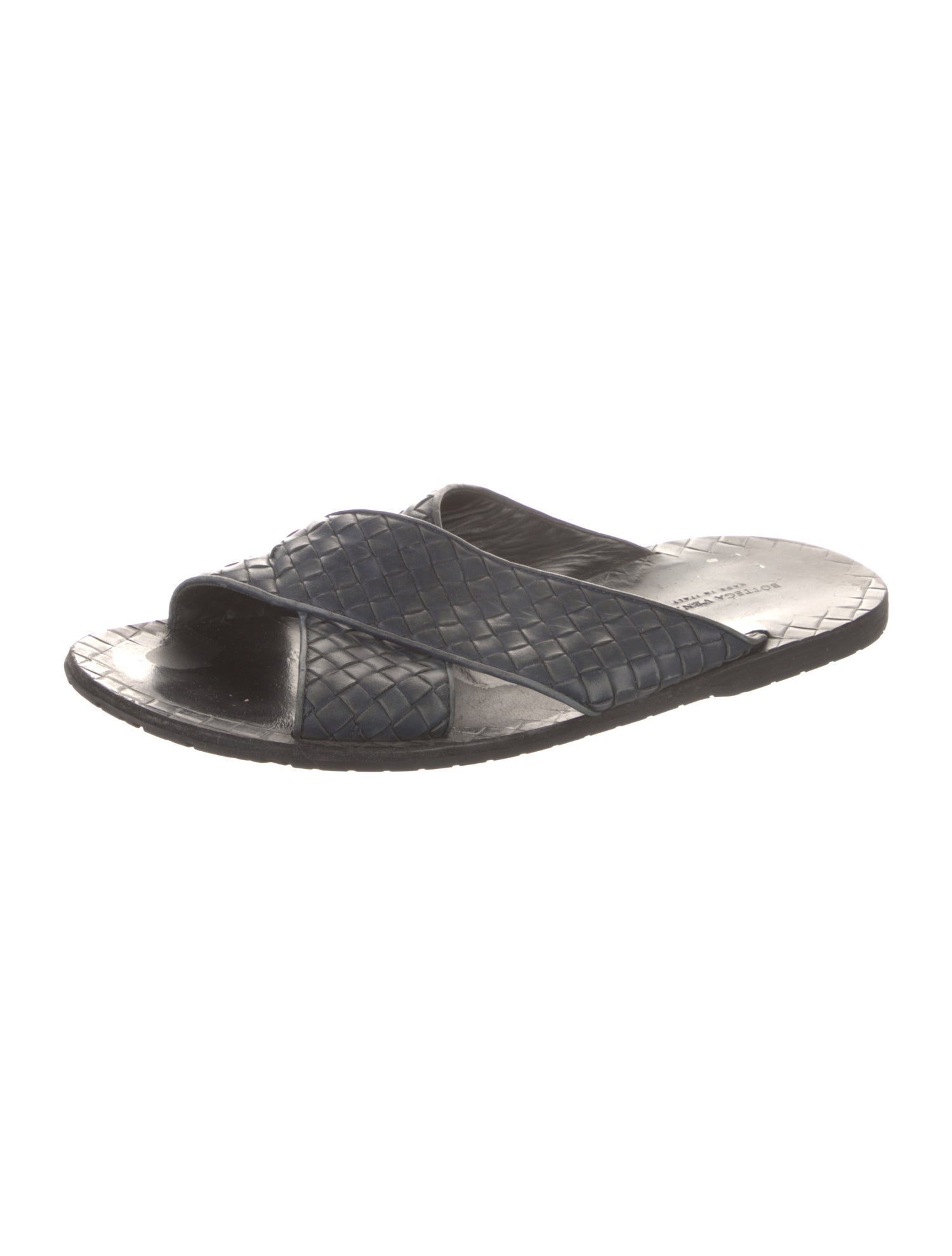 Bottega Veneta Intrecciato Weave Leather Slides