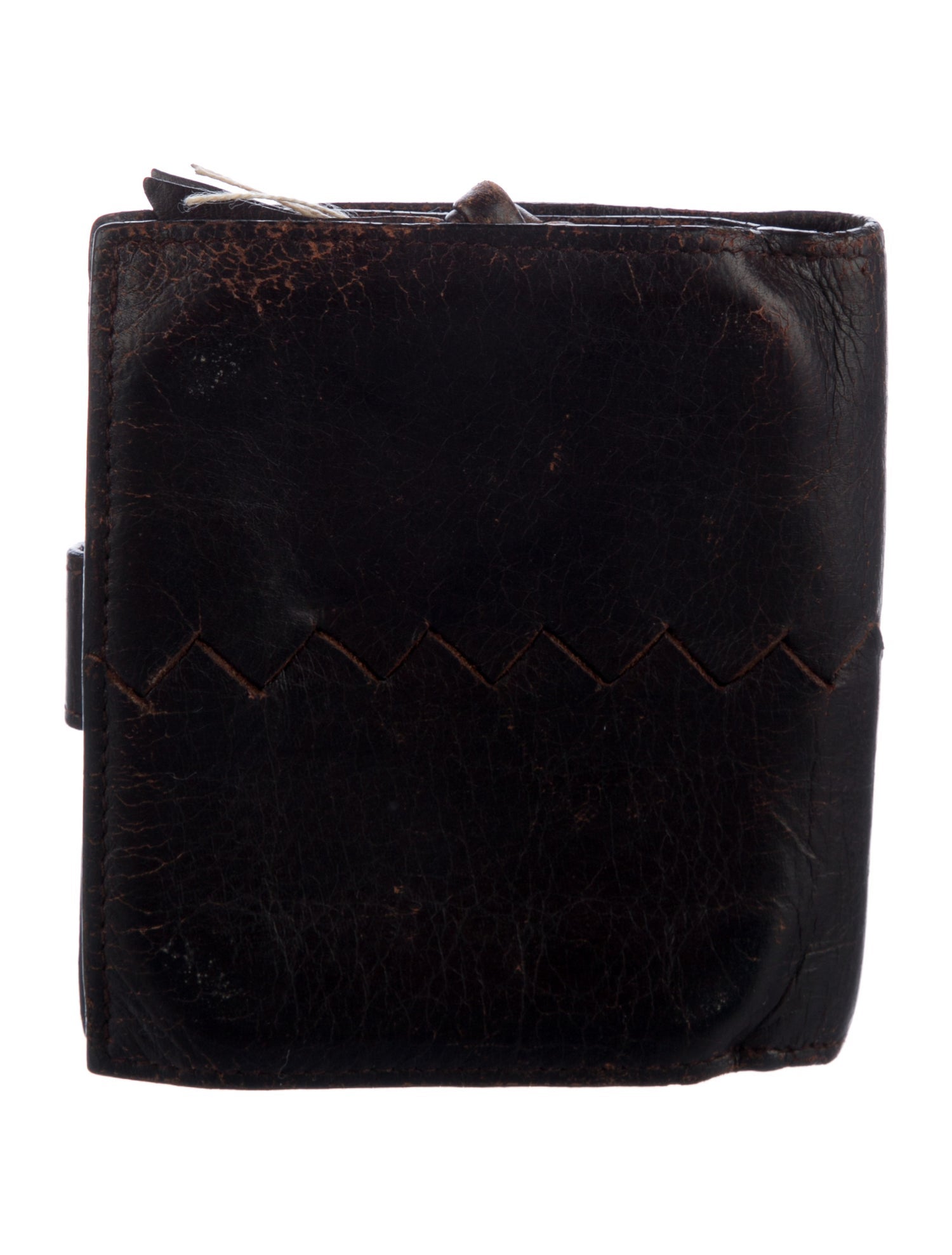 Bottega Veneta Vintage Intrecciato Leather Compact Wallet