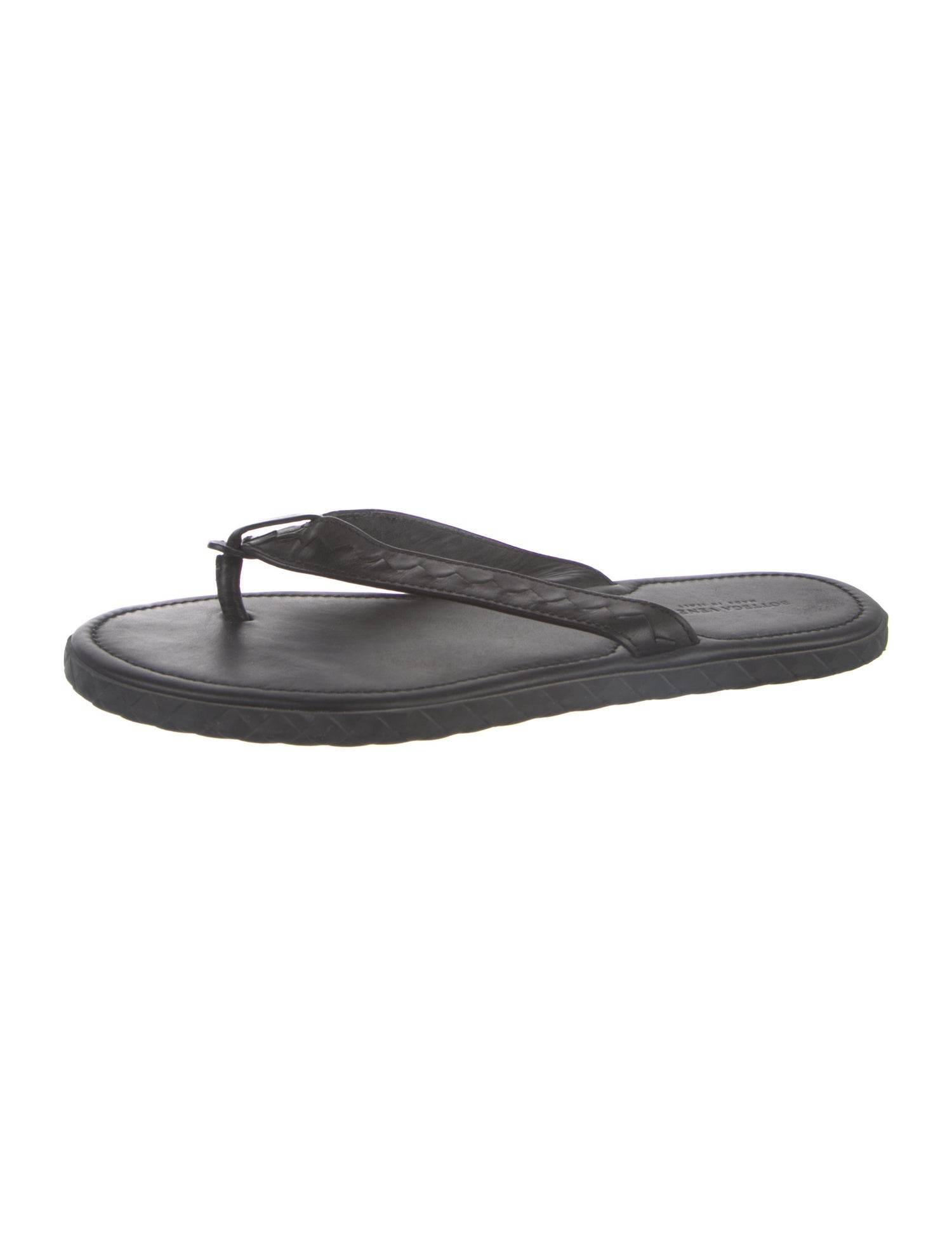 Bottega Veneta Intrecciato Weave Leather Flip Flops