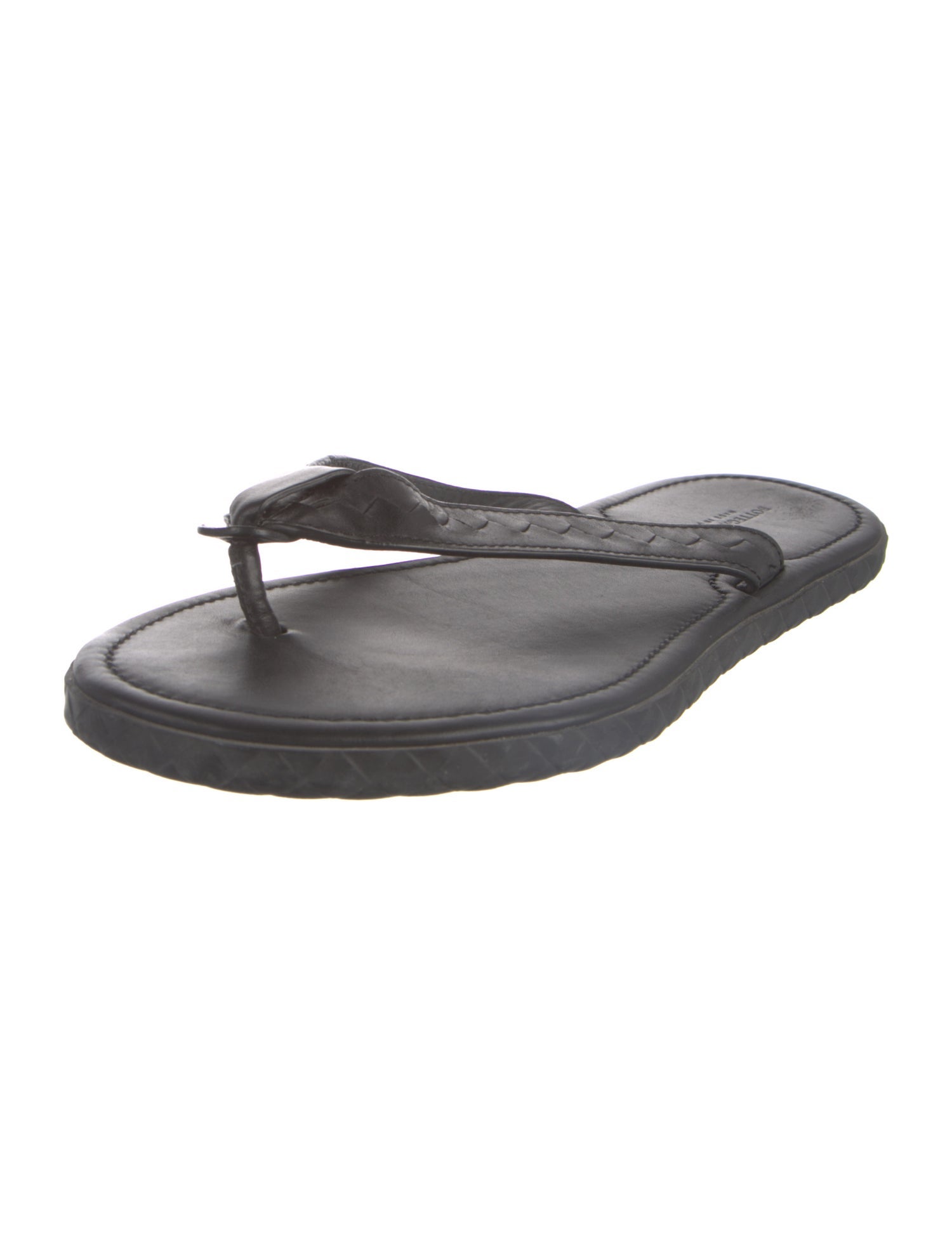 Bottega Veneta Intrecciato Weave Leather Flip Flops