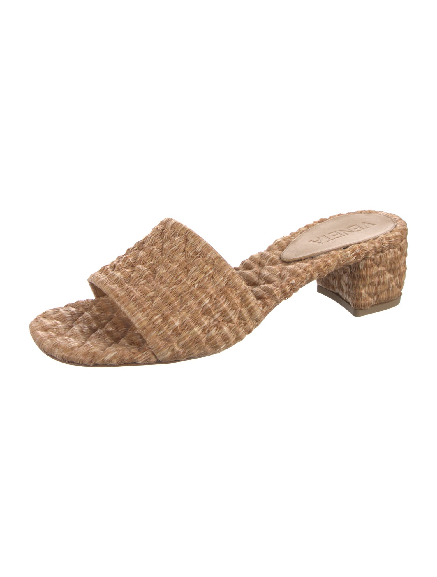 Bottega Veneta Intrecciato Weave Raffia Slides