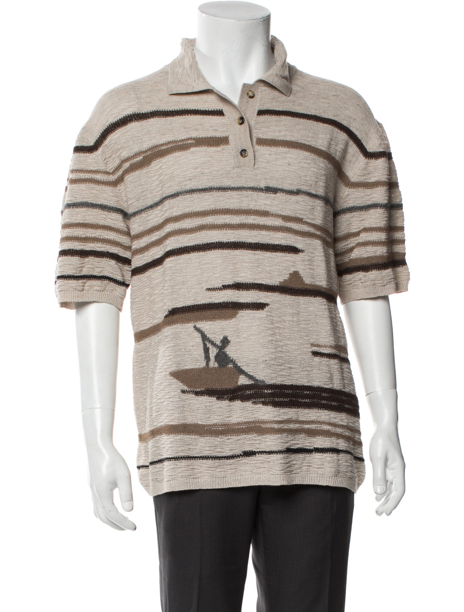 Bottega Veneta Striped Short Sleeve Shirt