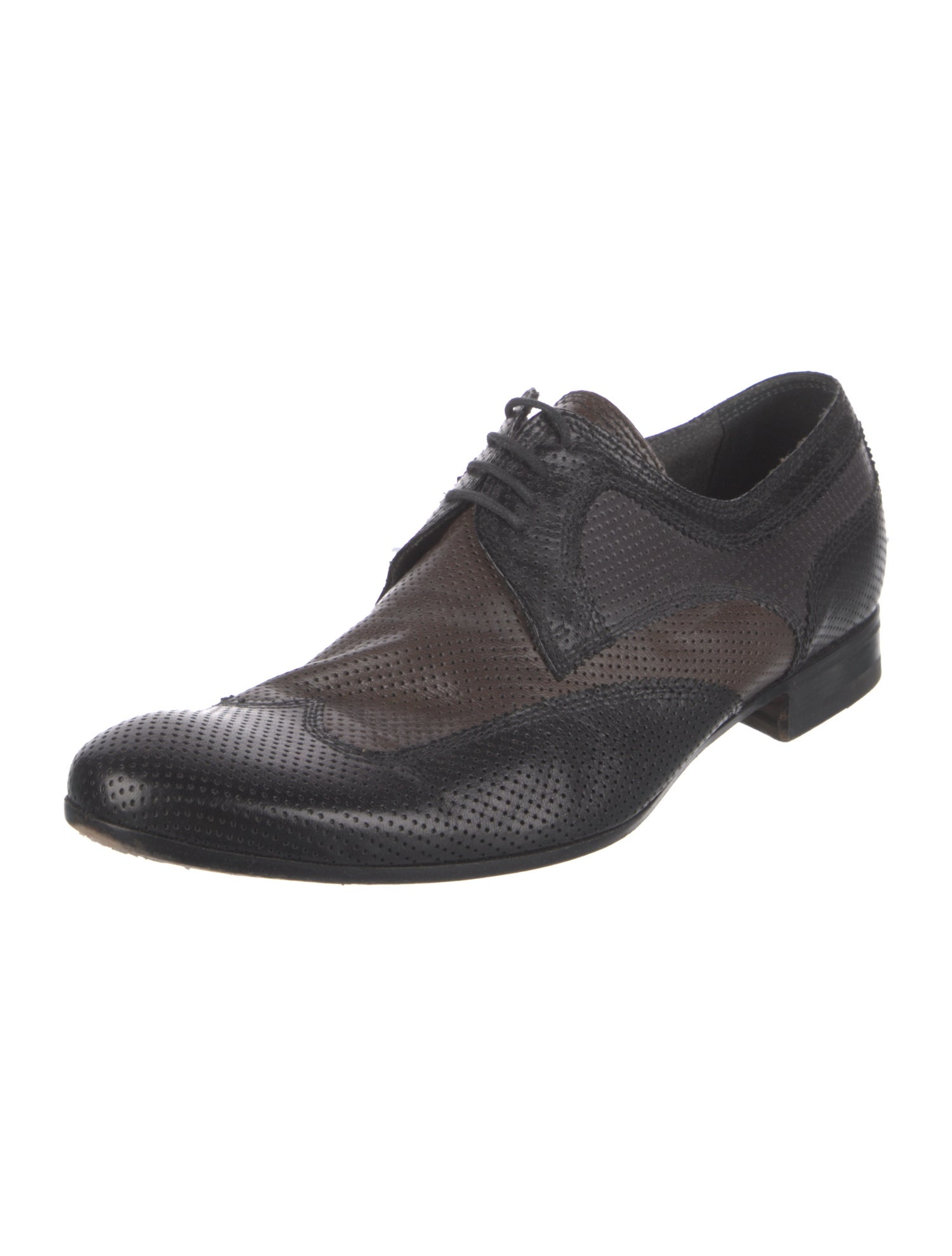Bottega Veneta Leather Colorblock Pattern Derby Shoes