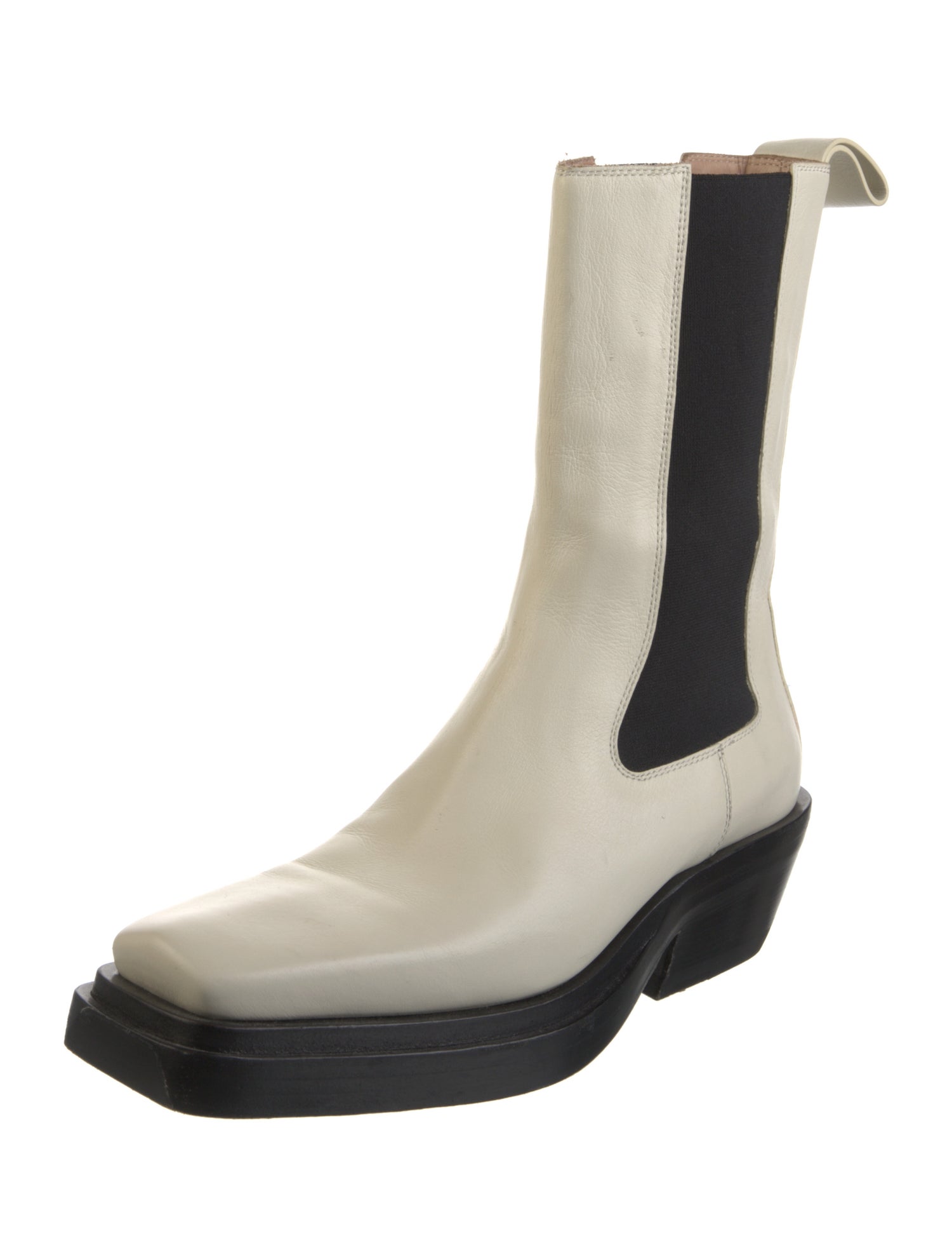 Bottega Veneta Leather Colorblock Pattern Boots