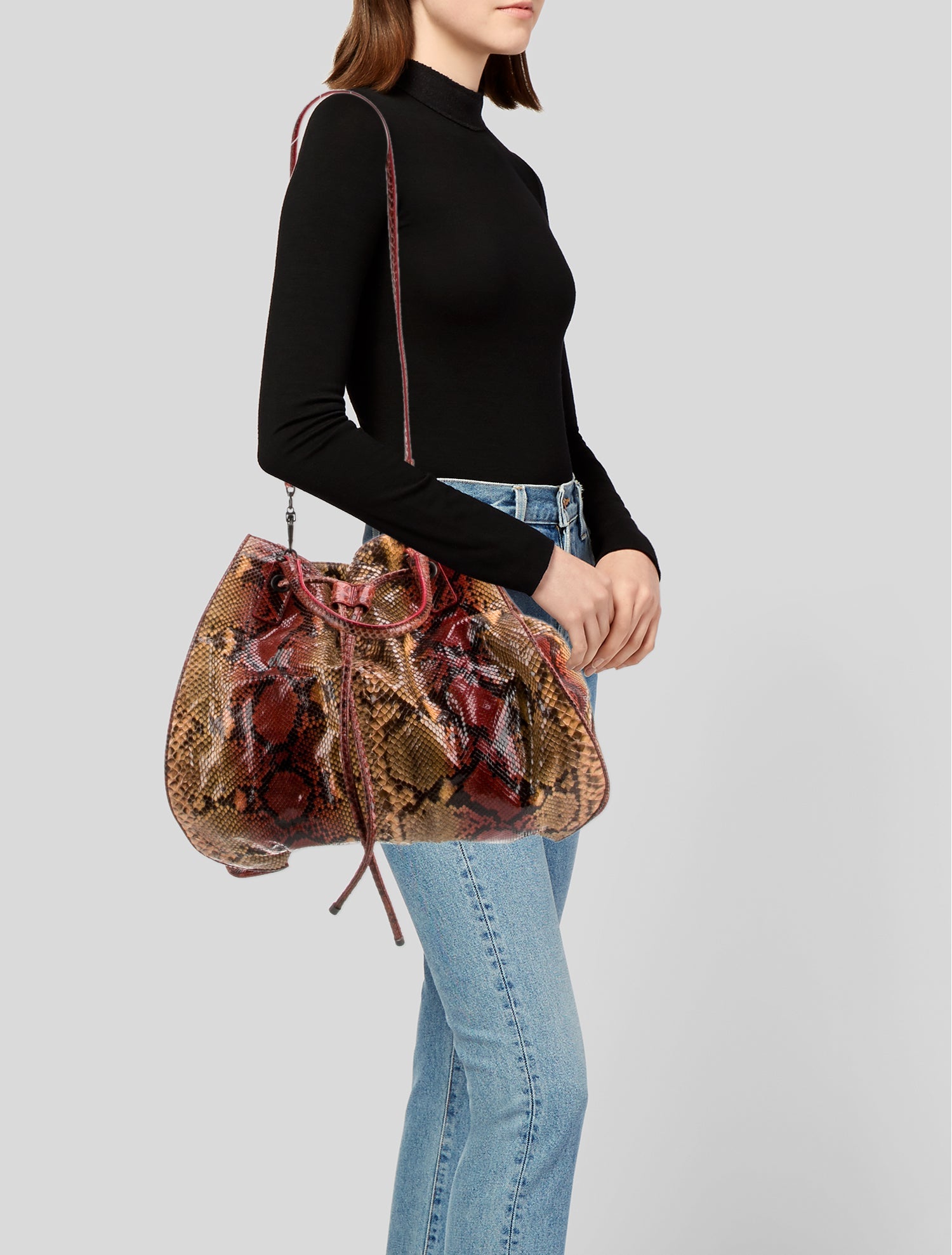 Bottega Veneta Python Top Handle Bag