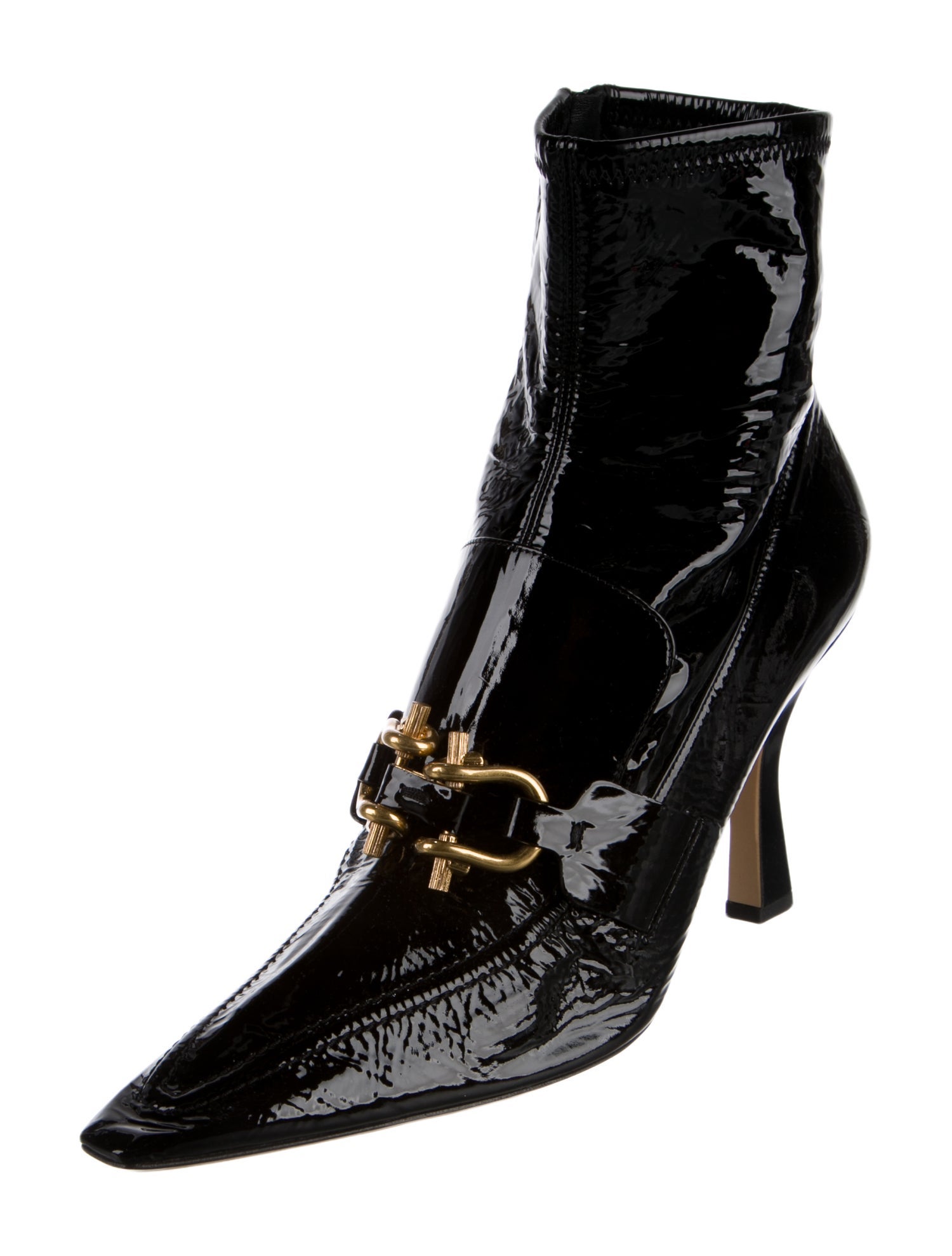 Bottega Veneta Patent Leather Lace-Up Boots