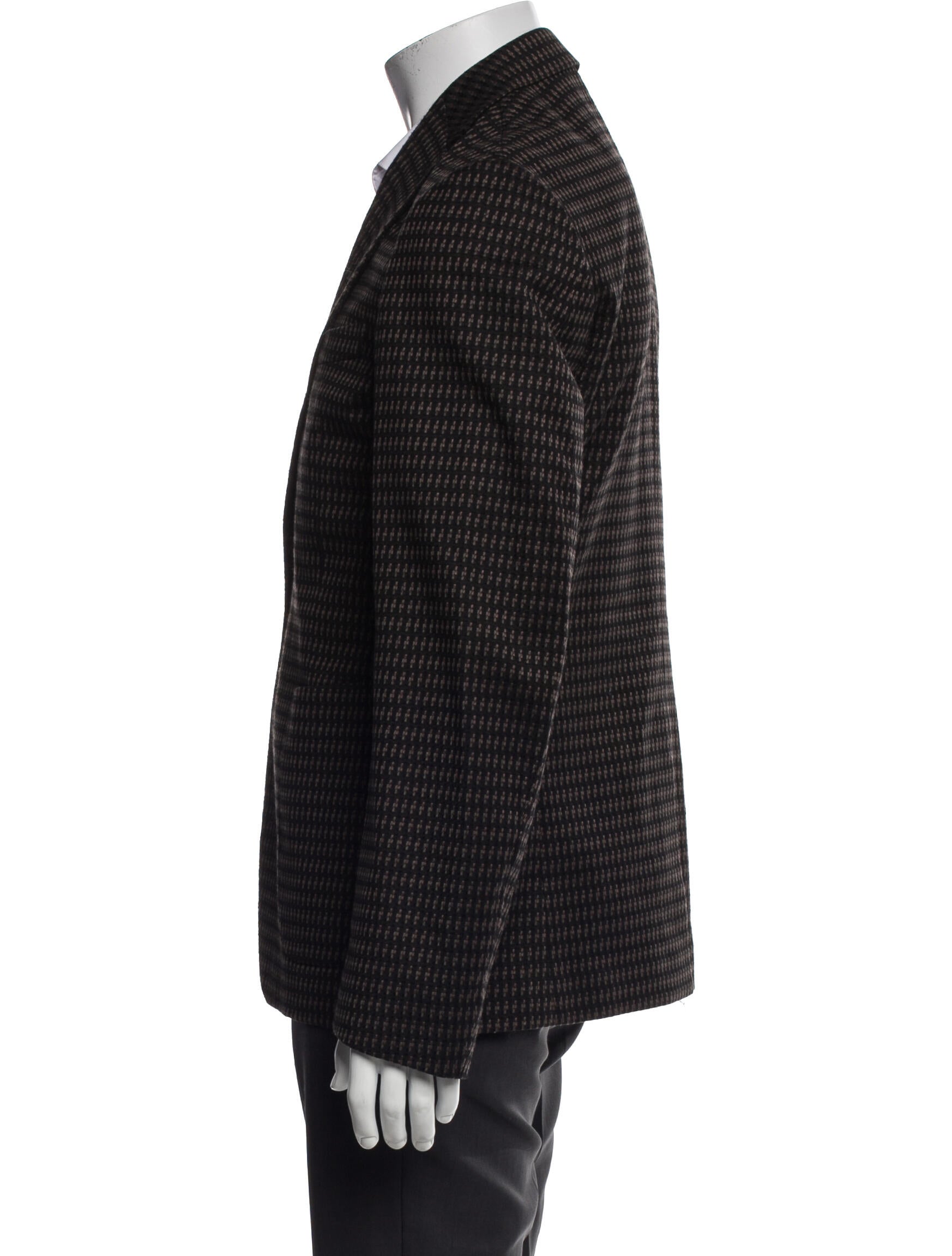Bottega Veneta Plaid Print Peacoat
