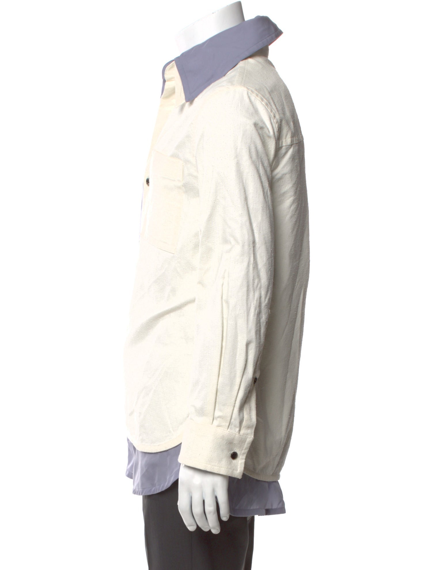 Bottega Veneta Colorblock Pattern Long Sleeve Shirt