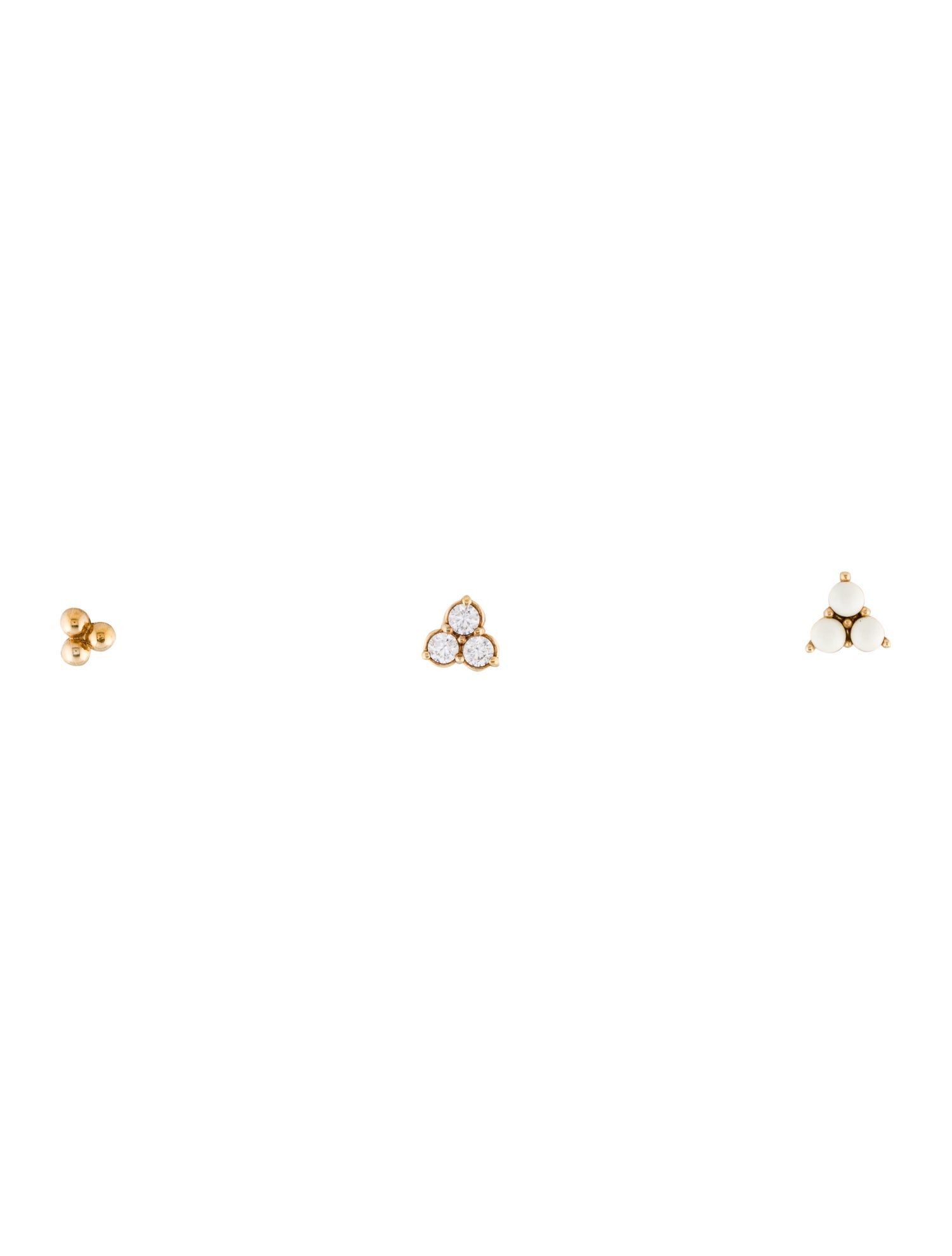 Bottega Veneta Cubic Zirconia & Enamel Set Of 3 Stud Earrings