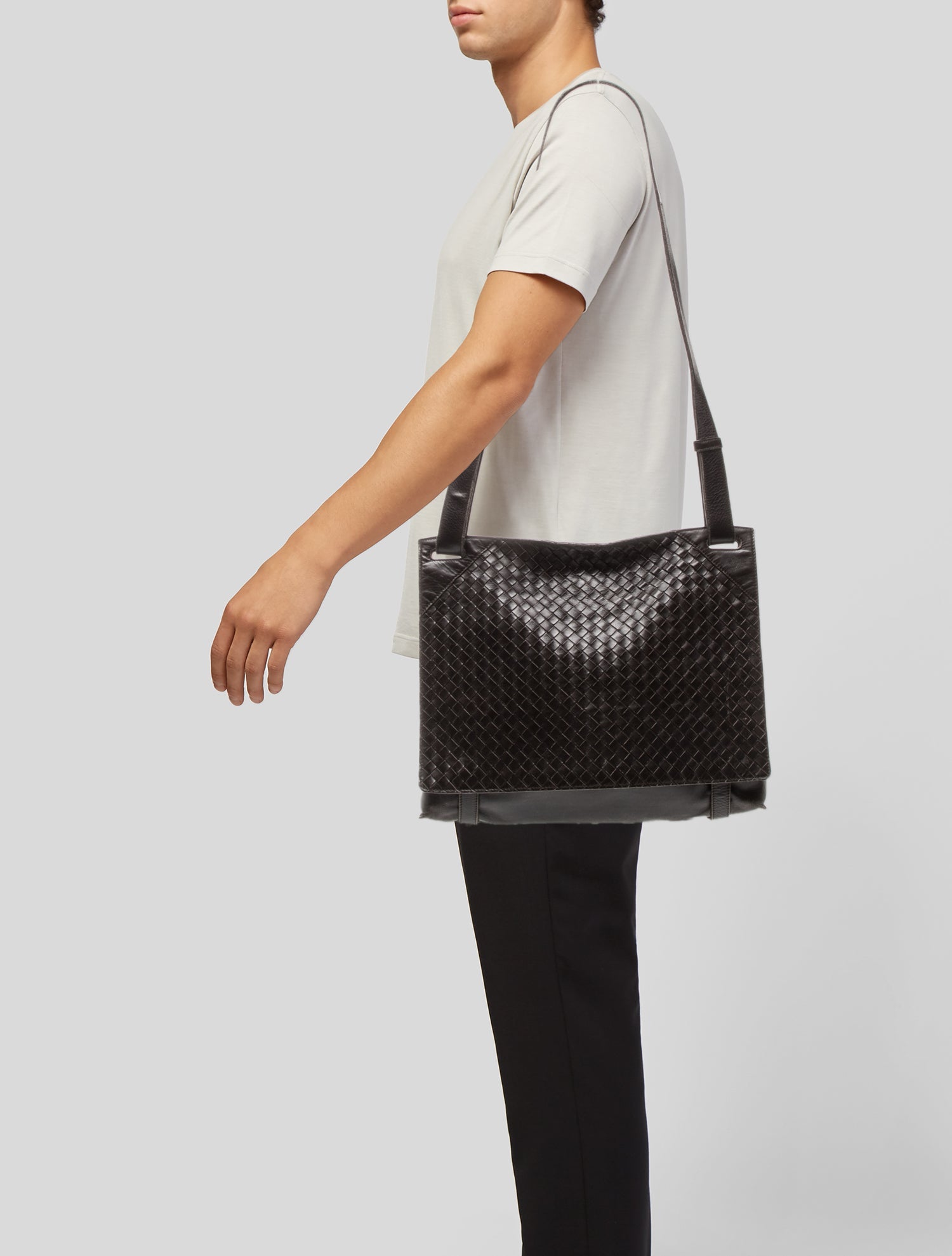 Bottega Veneta Intrecciato Intrecciato Leather Messenger Bag Vintage